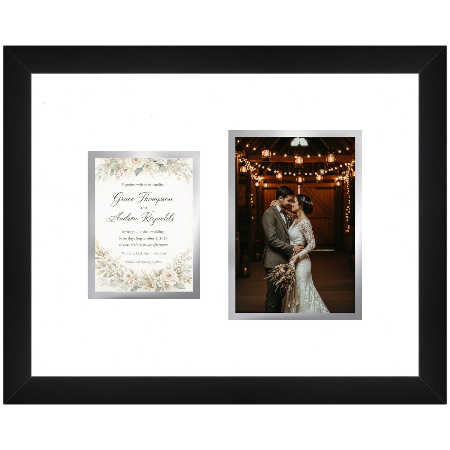 Genuine Wood Mixed Collage Frame (Style 1) - corner and profile view