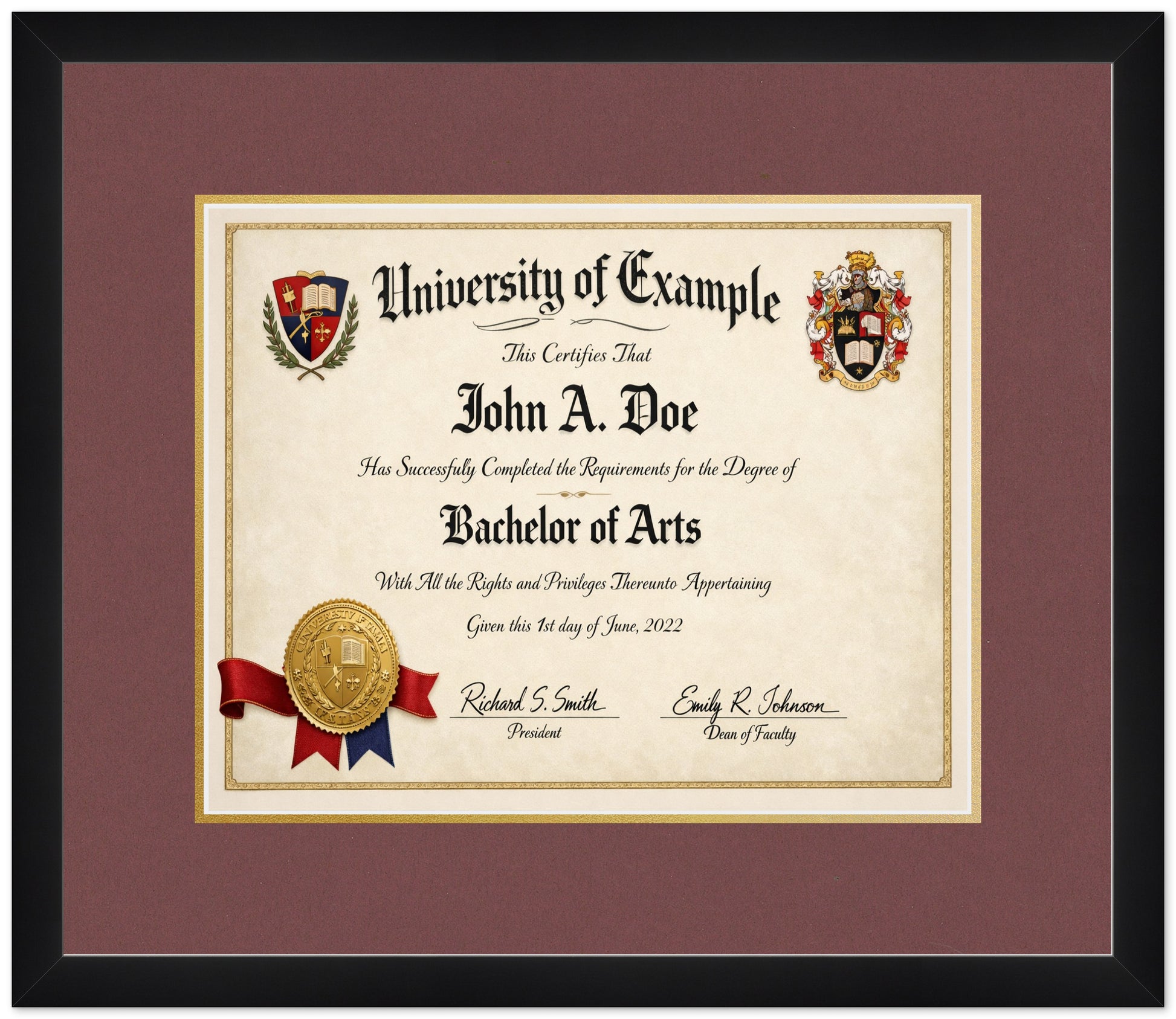 Diploma Military Frame (Style 5) - corner and profile view