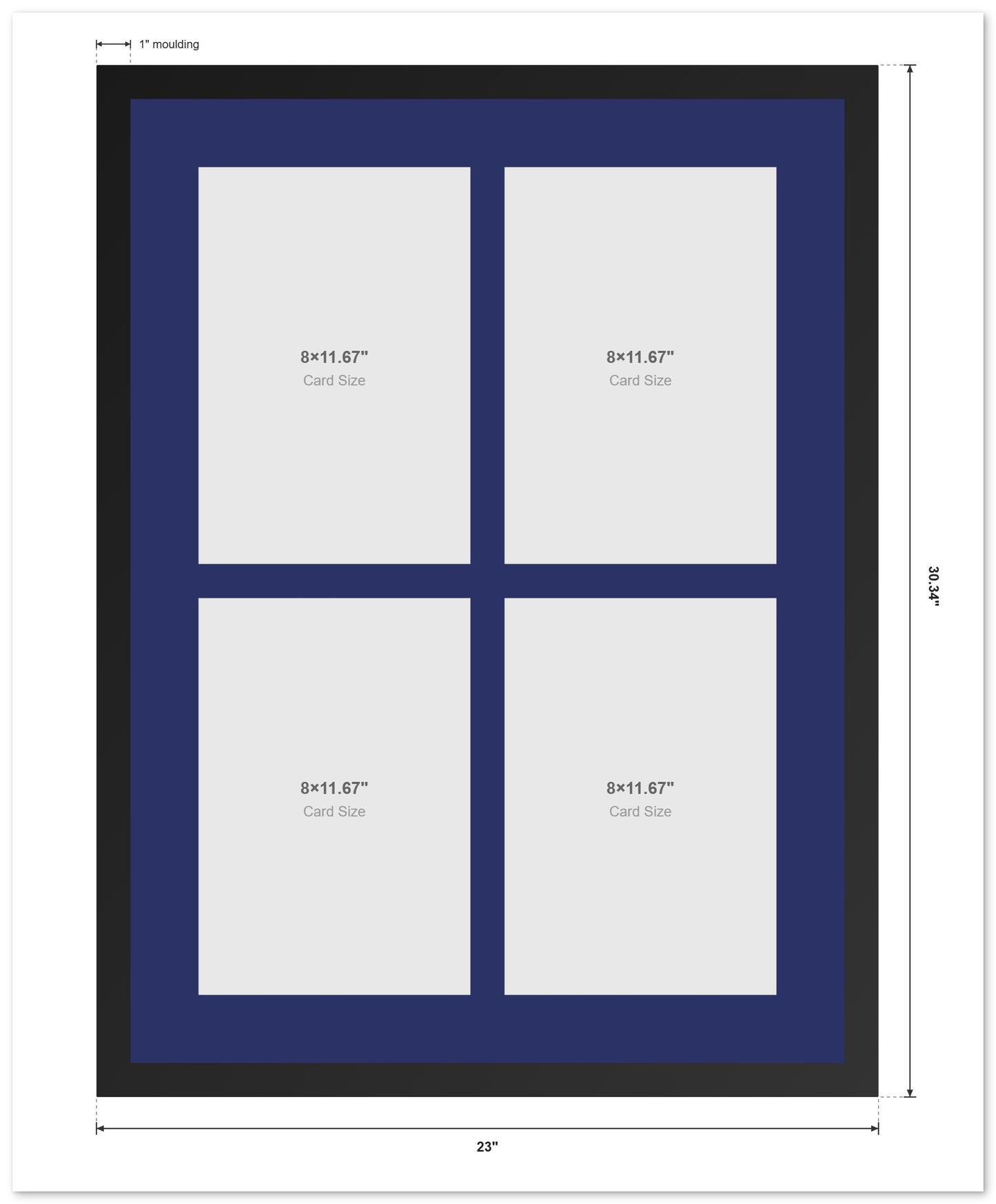 Trading Card Graded Card Frame (Style 8) - angle view