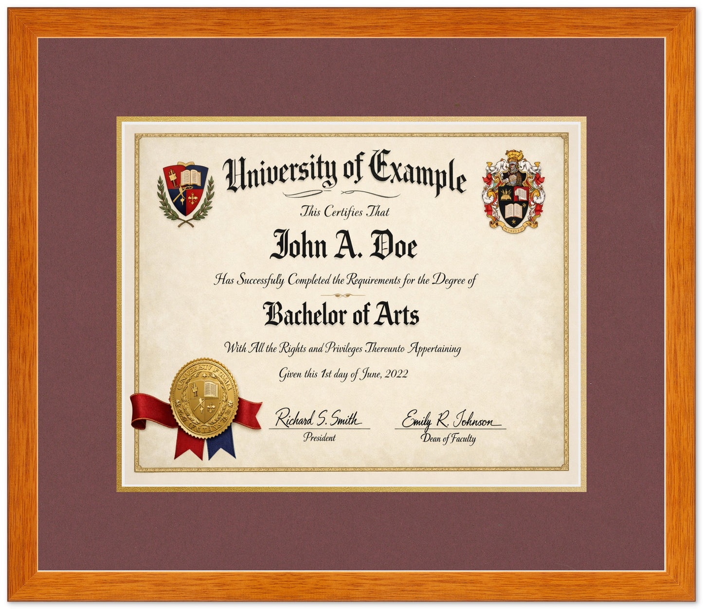 Diploma Military Frame (Style 6) - corner and profile view