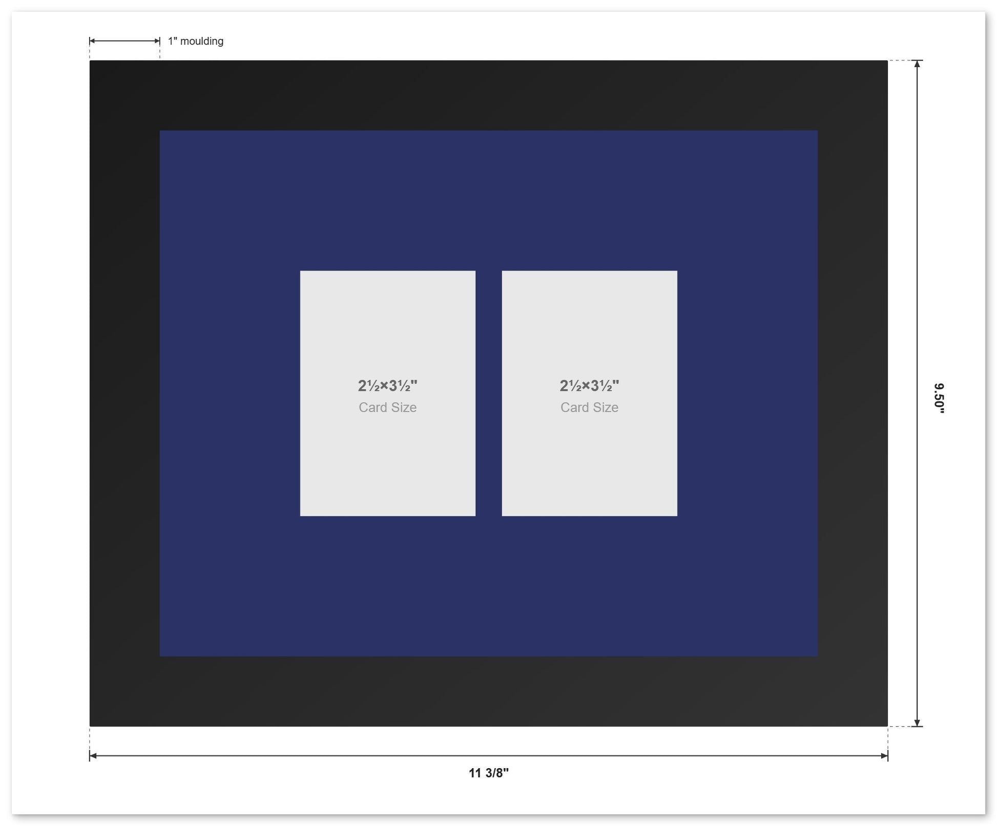 PSA AGS Graded Card Frame with Dark Gray Mat (Style 5) - angle view