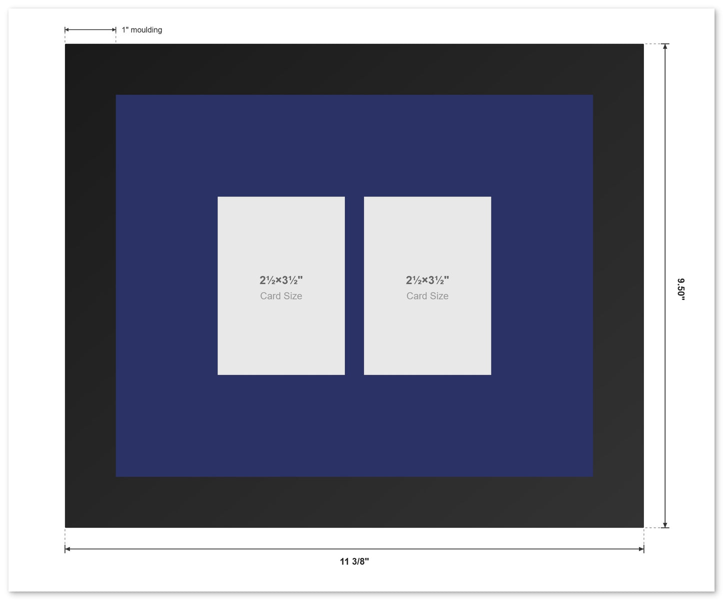 PSA AGS Graded Card Frame with Dark Gray Mat (Style 4) - angle view