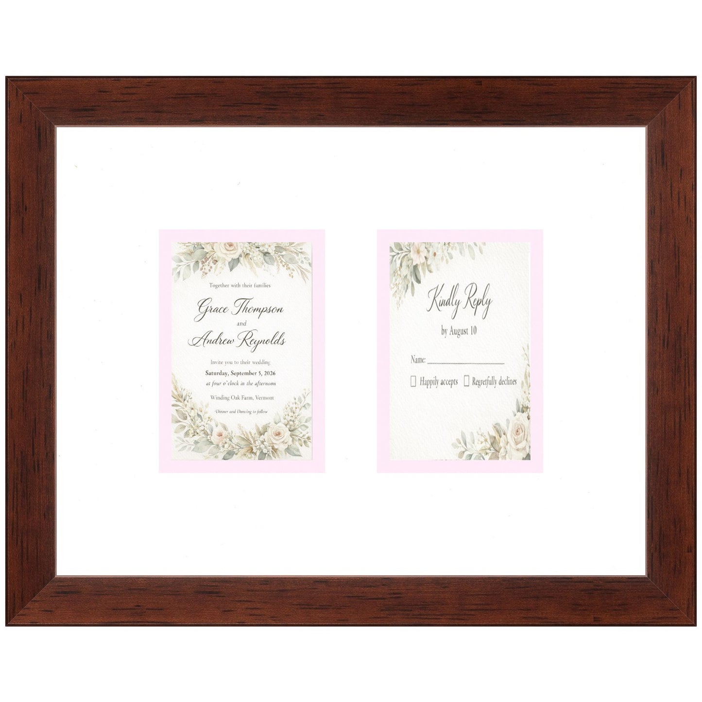 Treasured Square Invitation and Photo Keepsake Frame (Style 9) - corner and profile view