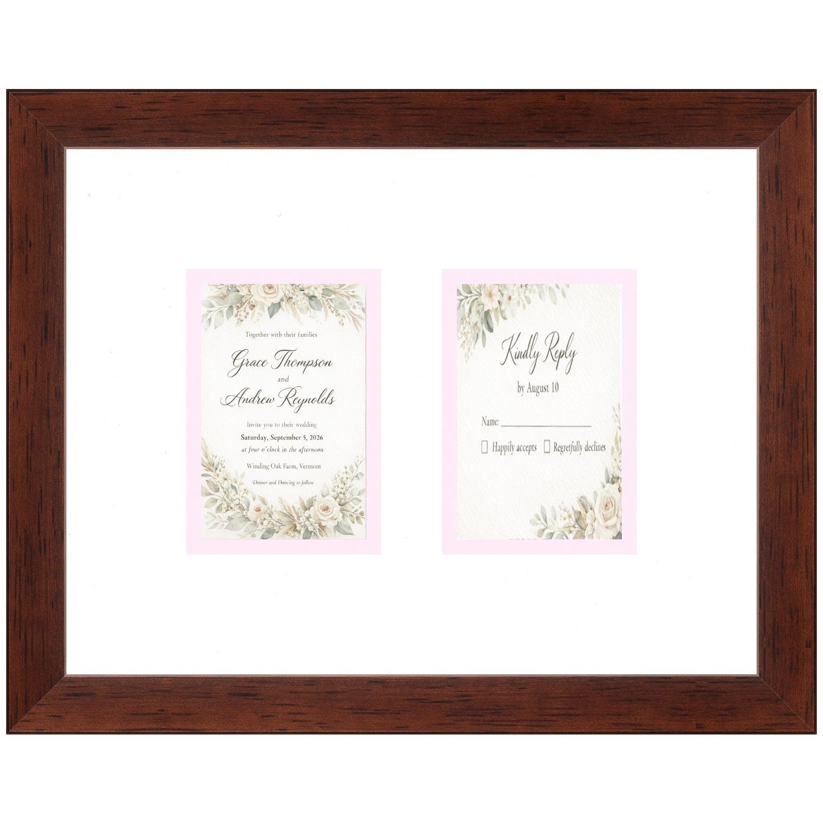 Treasured Square Invitation and Photo Keepsake Frame (Style 9) - corner and profile view