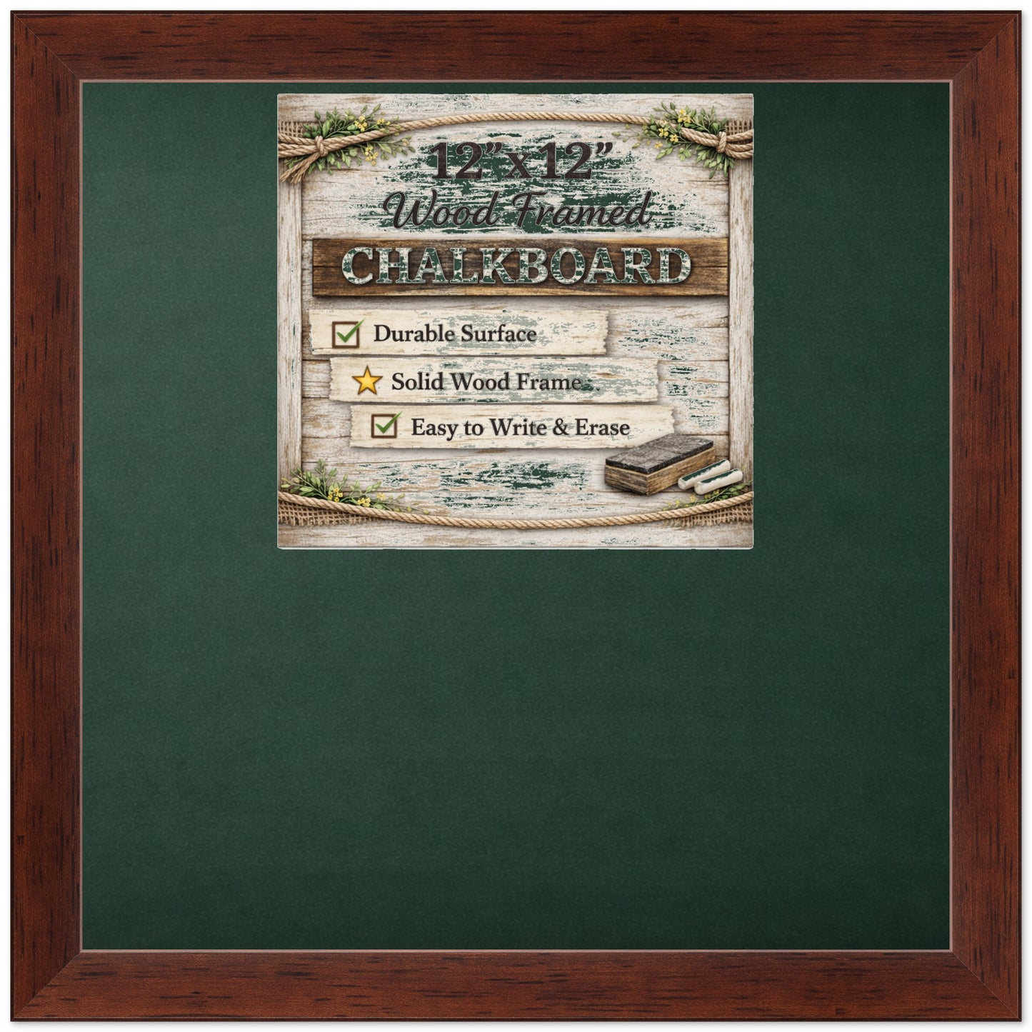 Chalkboard with Frame (Style 9) - corner and profile view