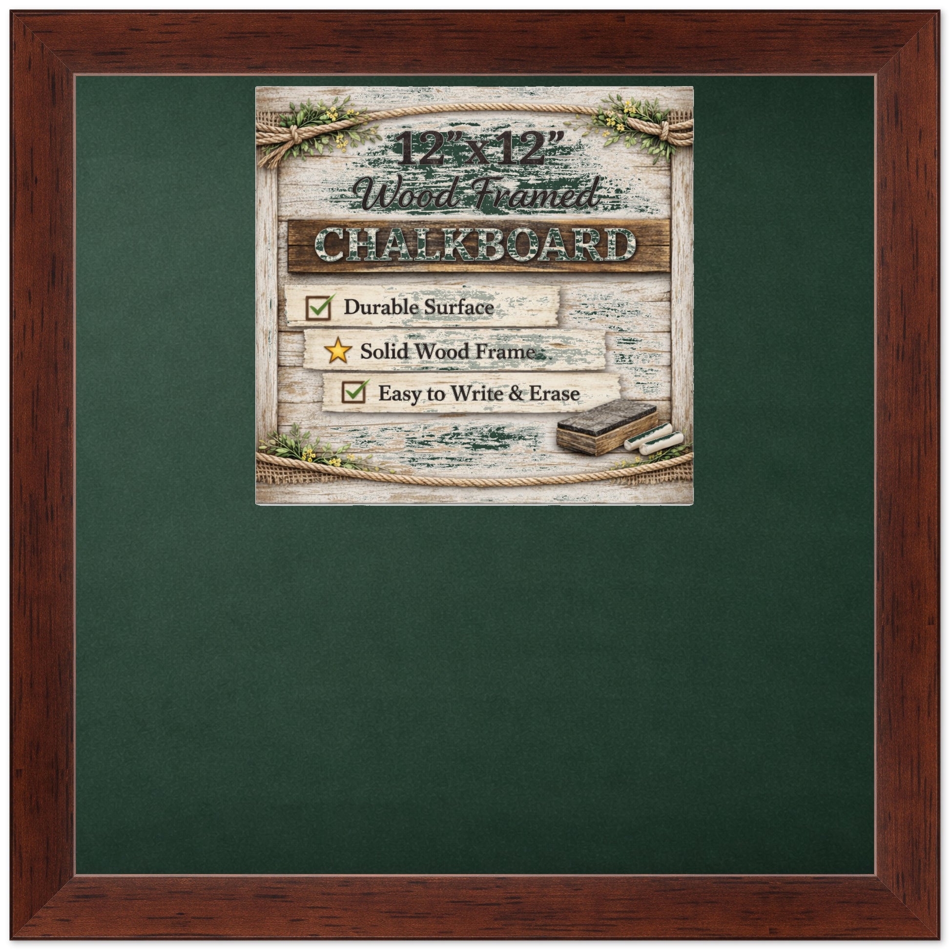 Chalkboard with Frame (Style 9) - corner and profile view