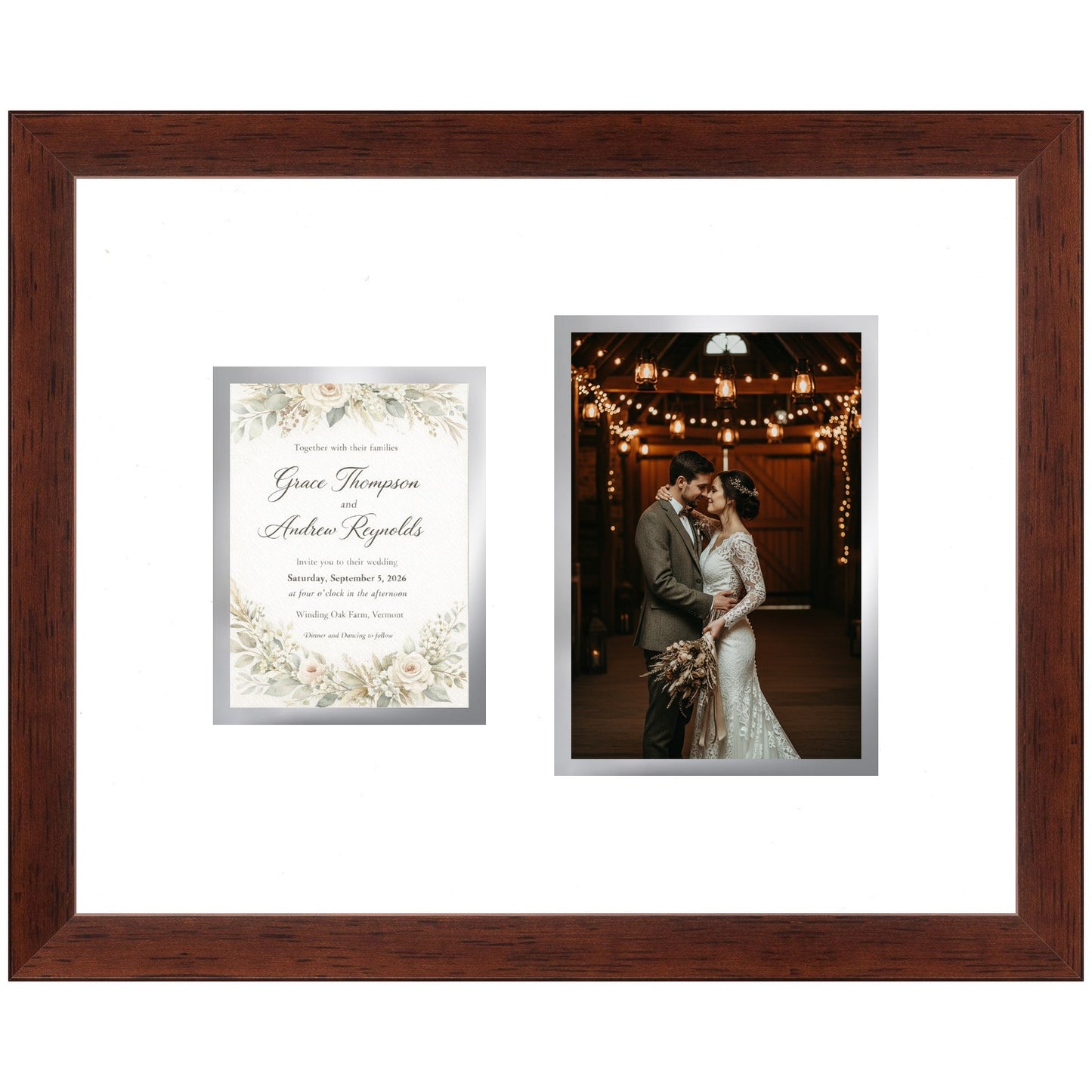 Genuine Wood Mixed Collage Frame (Style 2) - corner and profile view