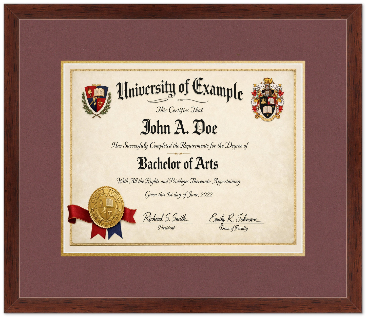 Diploma Military Frame (Style 7) - corner and profile view