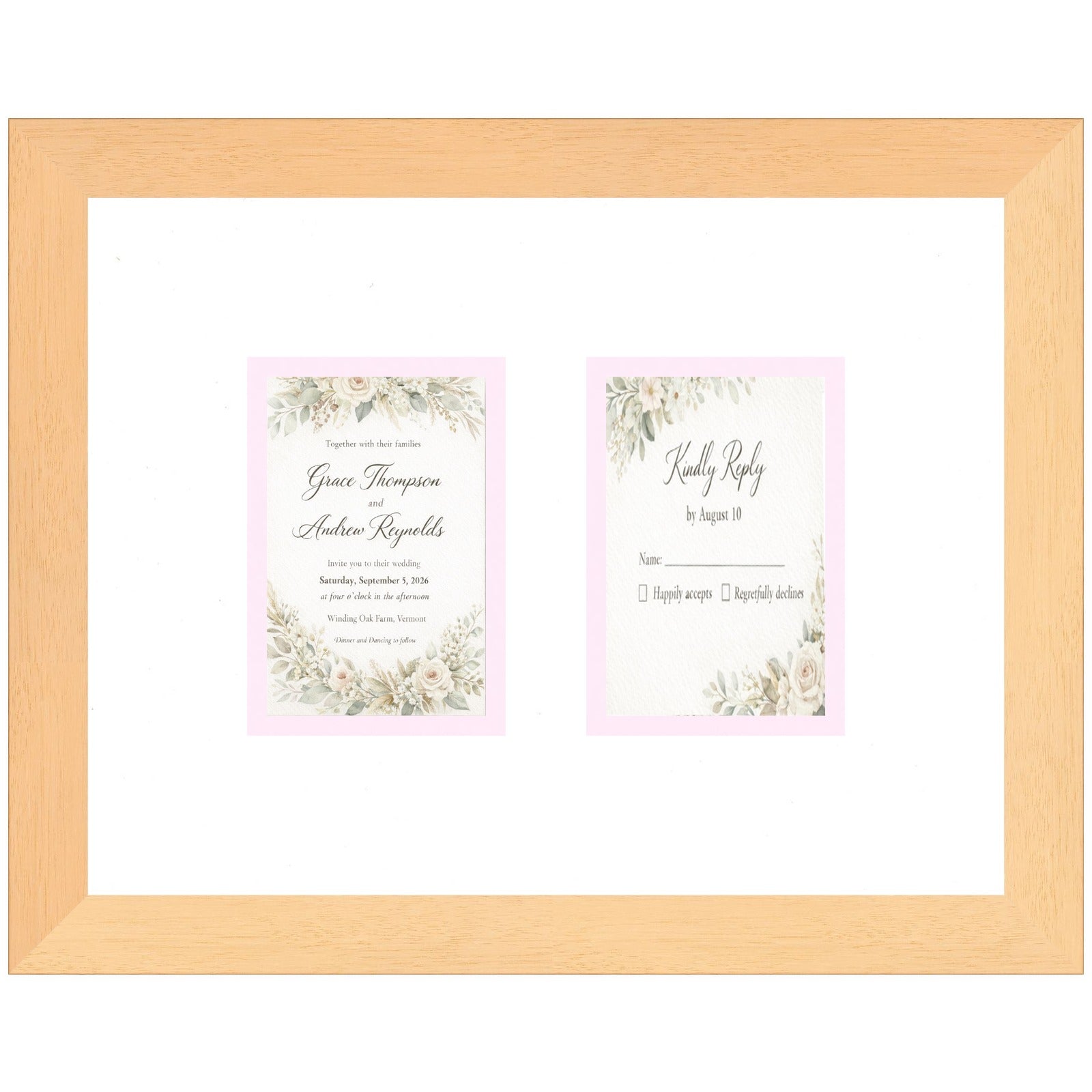 Treasured Square Invitation and Photo Keepsake Frame (Style 10) - corner and profile view