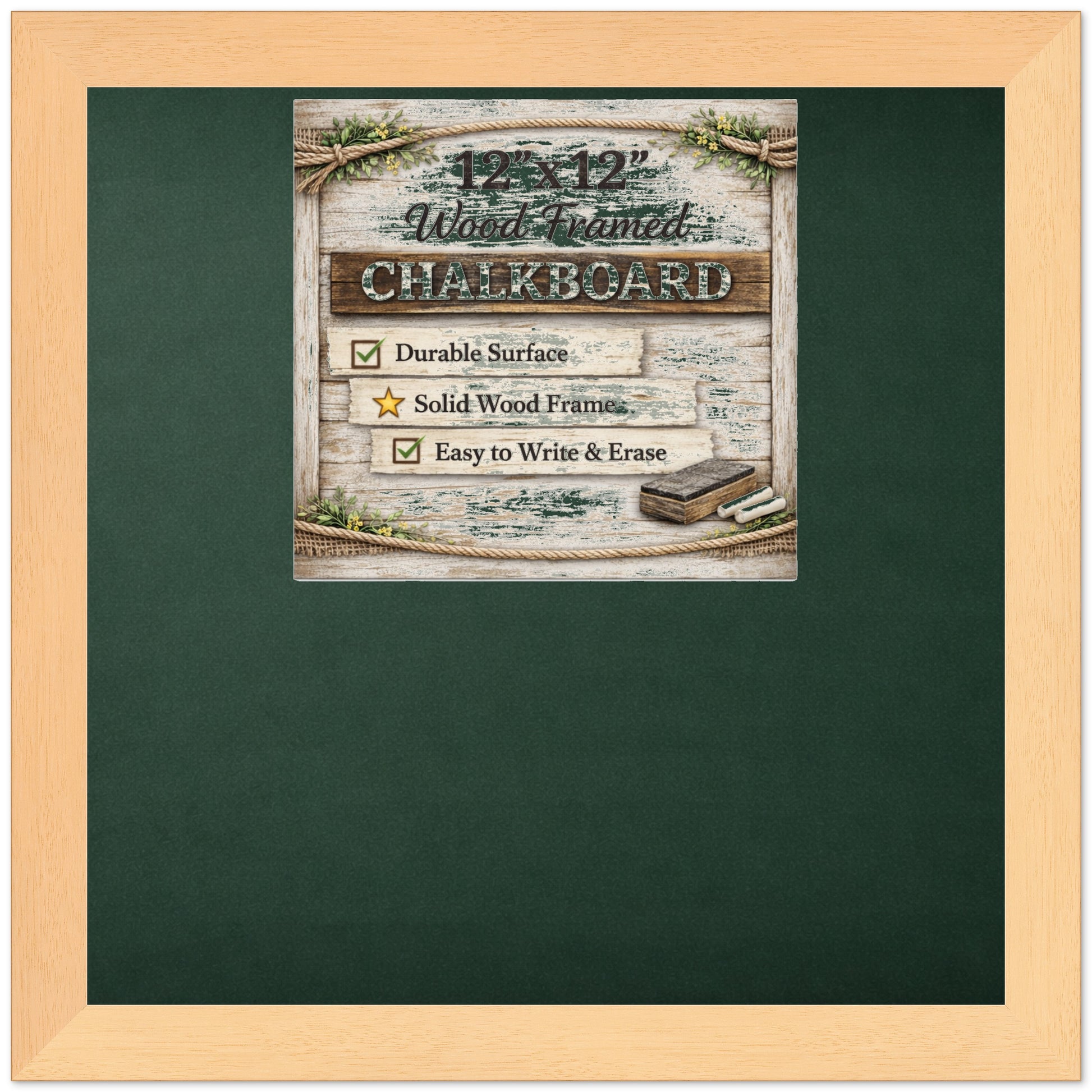 Chalkboard with Frame (Style 10) - corner and profile view