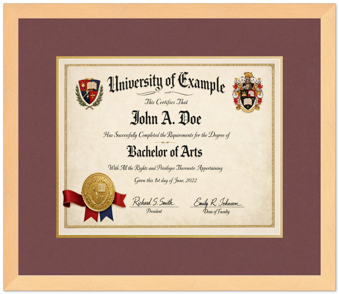 Diploma Military Frame (Style 8) - corner and profile view