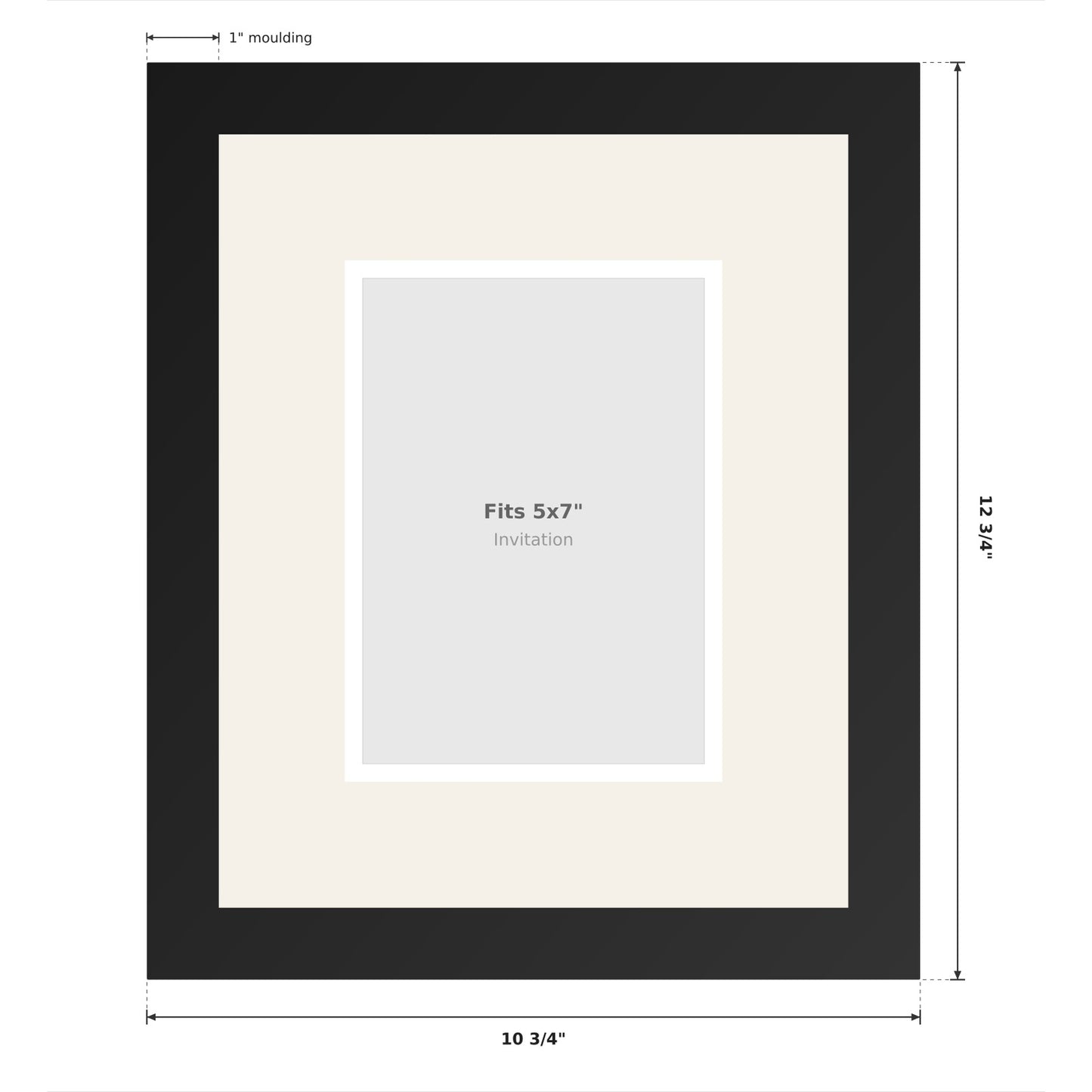 Treasured Square Invitation and Photo Keepsake Frame (Style 2) - back and hardware
