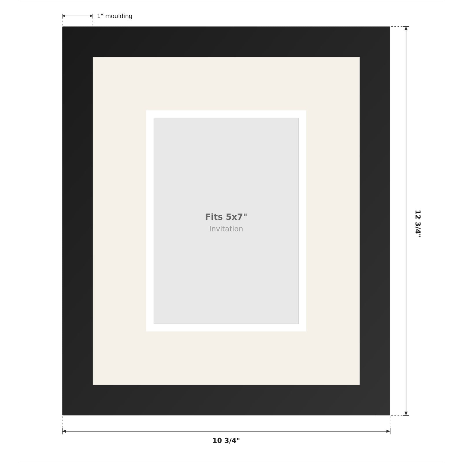 Treasured Square Invitation and Photo Keepsake Frame (Style 2) - back and hardware