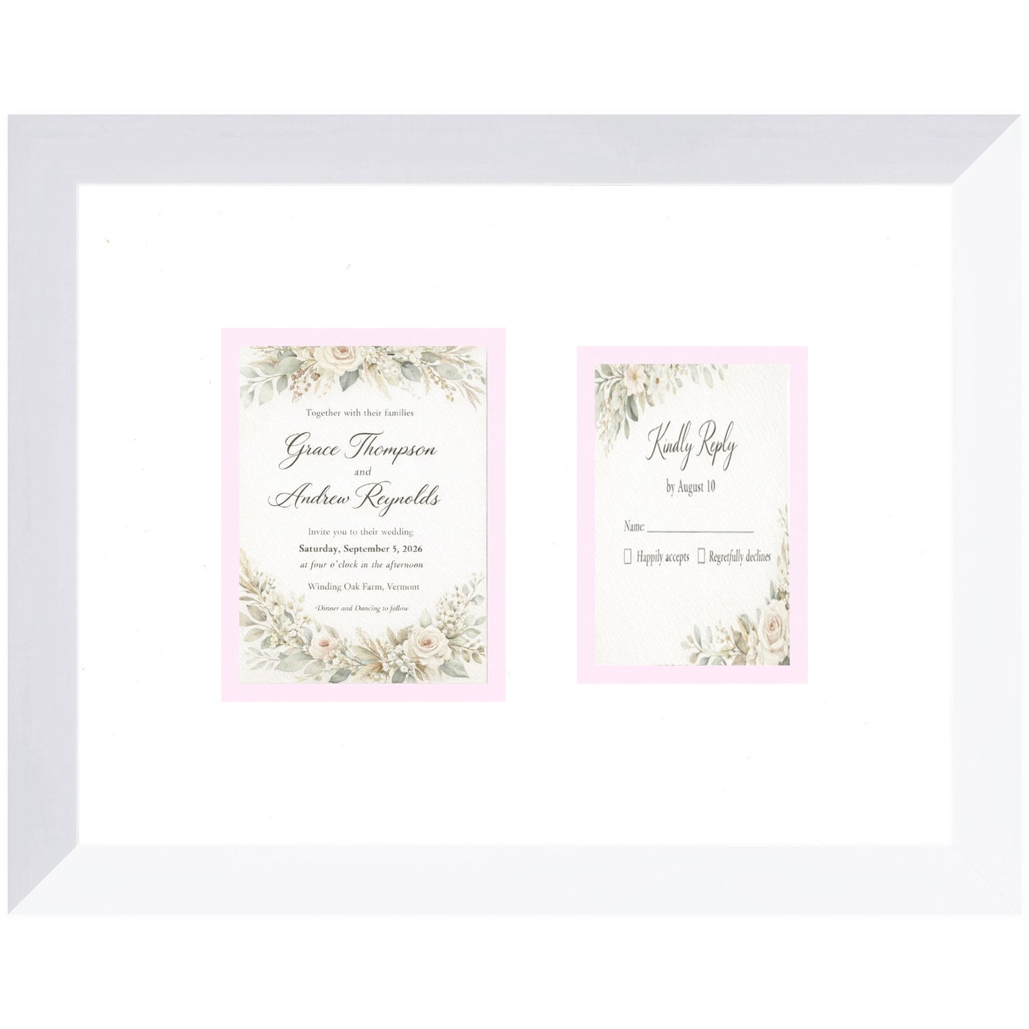 Treasured Square Invitation and Photo Keepsake Frame (Style 11) - corner and profile view