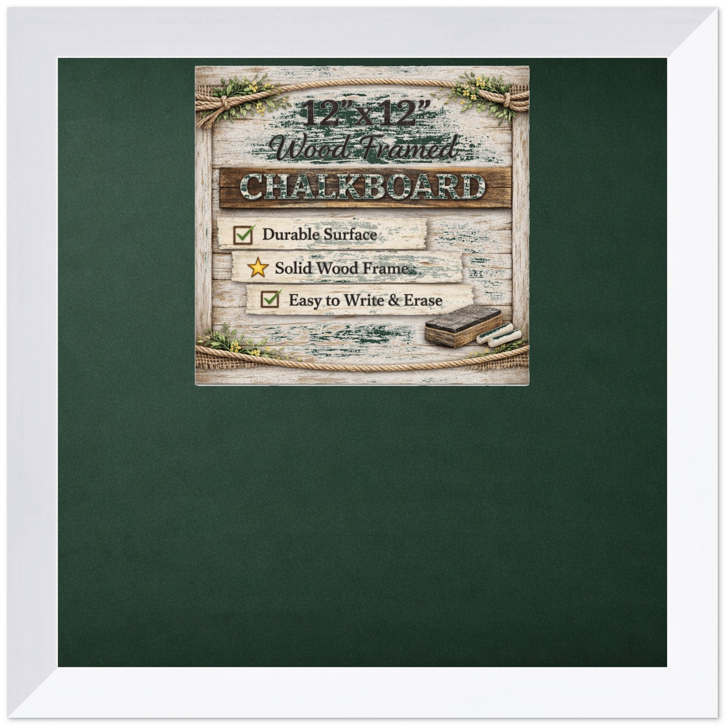Chalkboard with Frame (Style 11) - corner and profile view