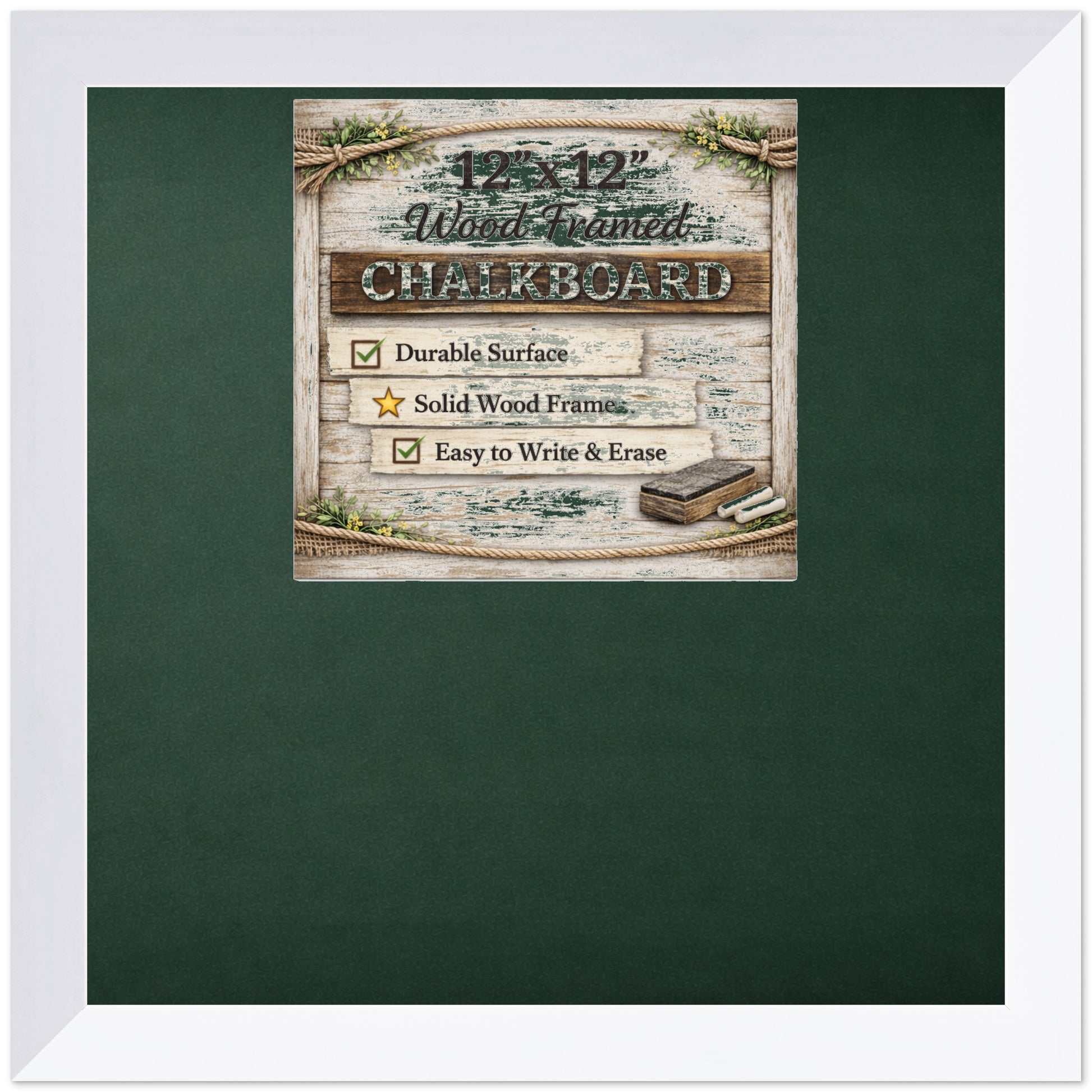 Chalkboard with Frame (Style 11) - corner and profile view