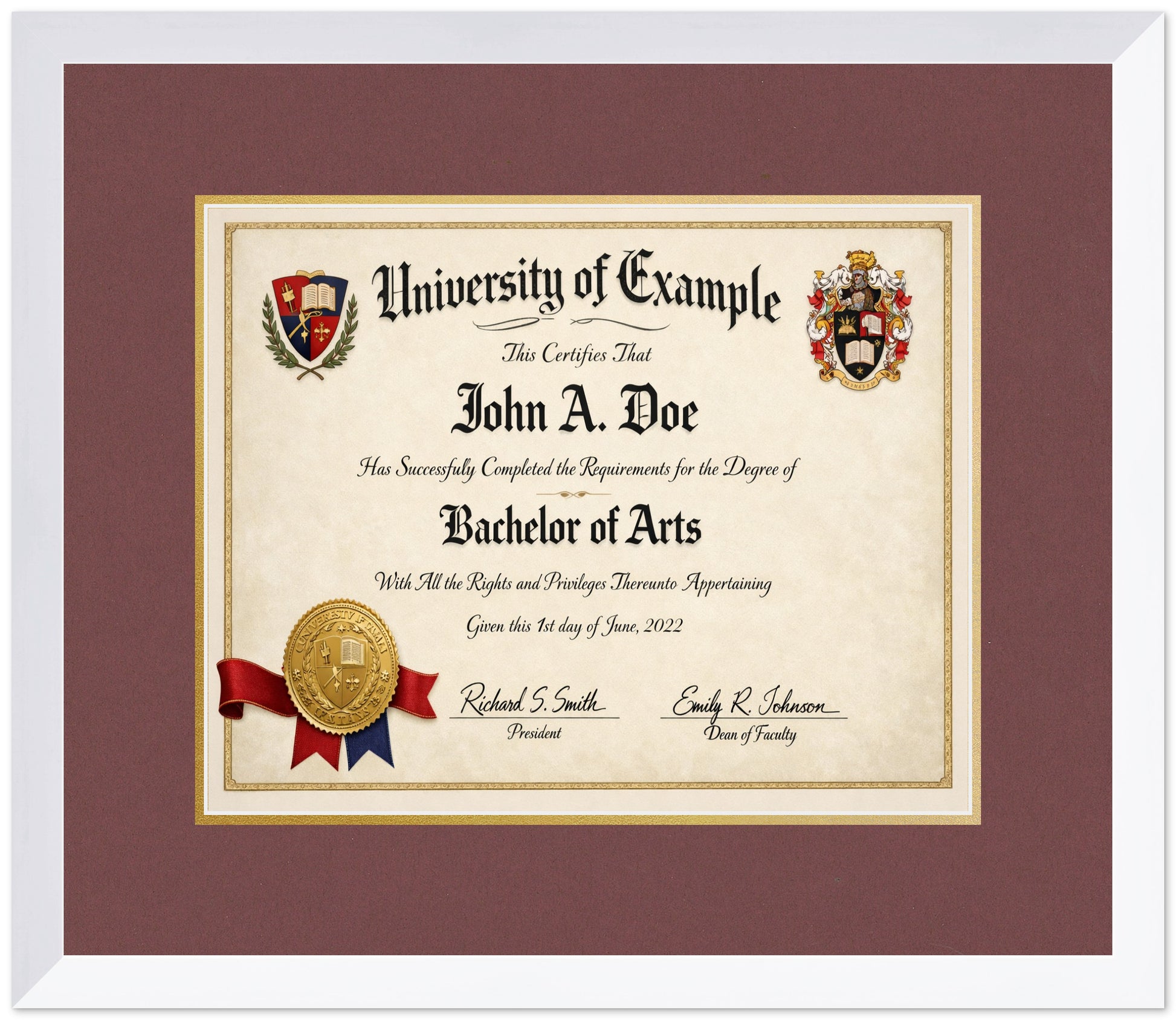 Diploma Military Frame (Style 9) - corner and profile view