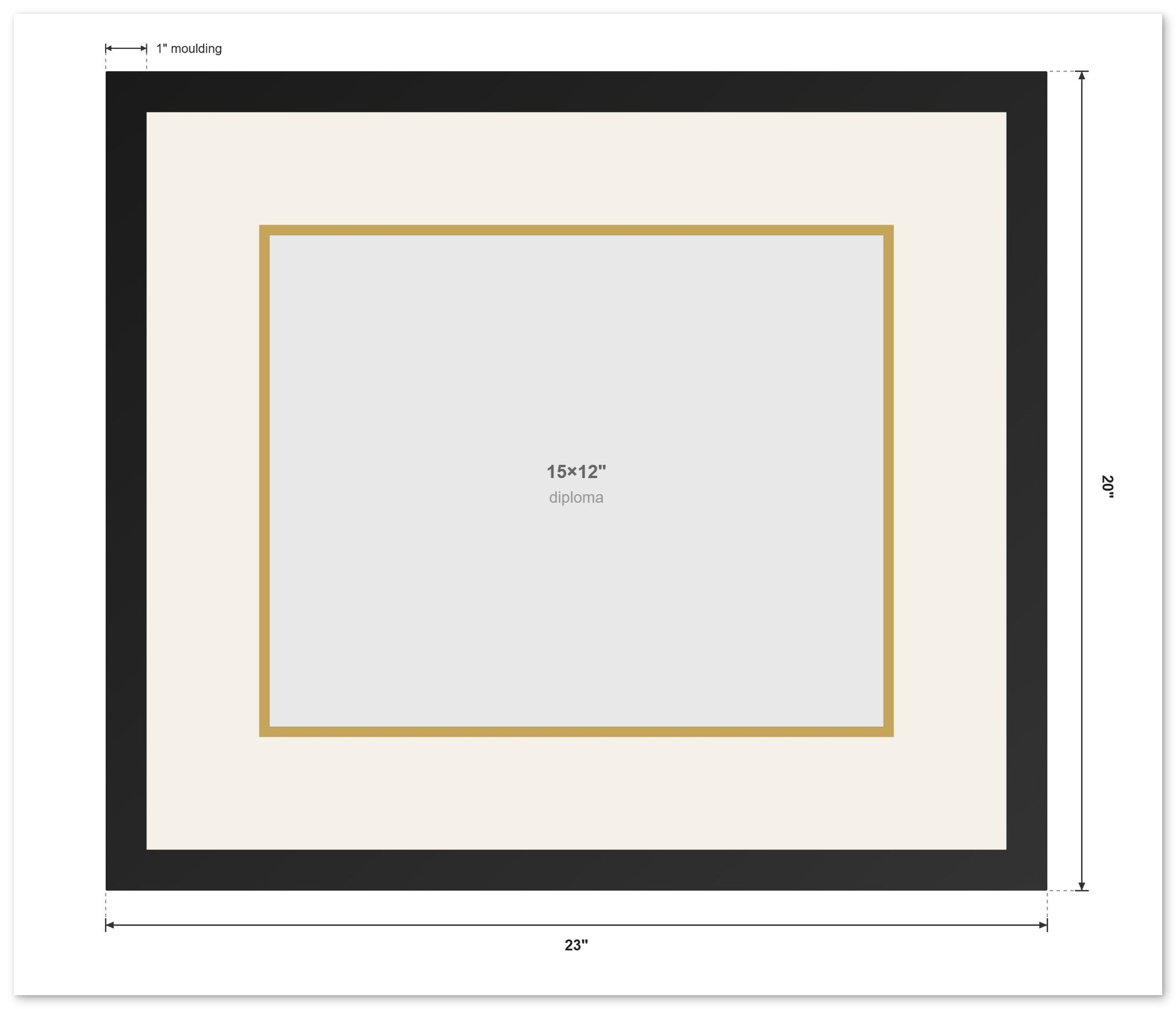 Diploma Military Frame (Style 6) - back and hardware
