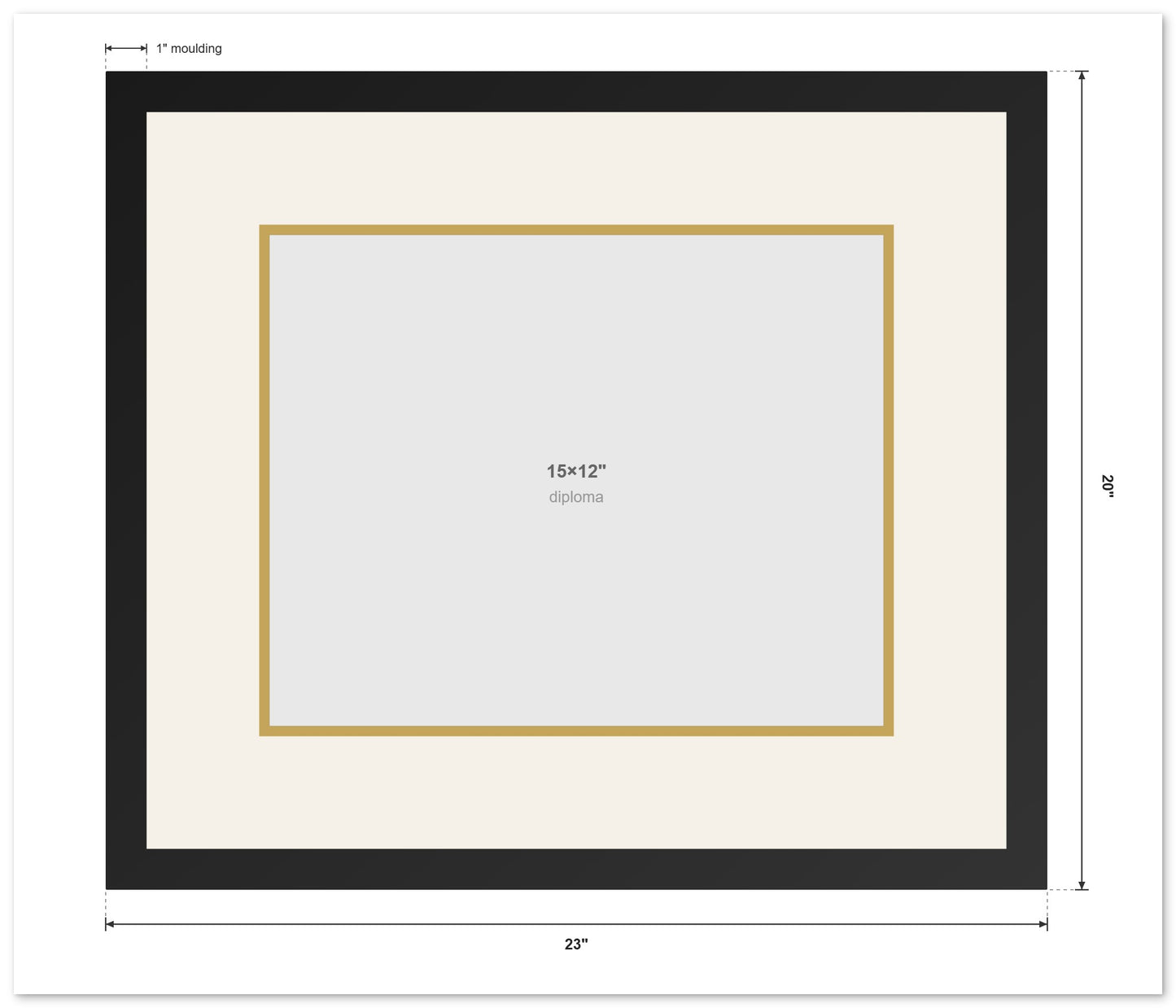 Diploma Military Frame (Style 5) - back and hardware