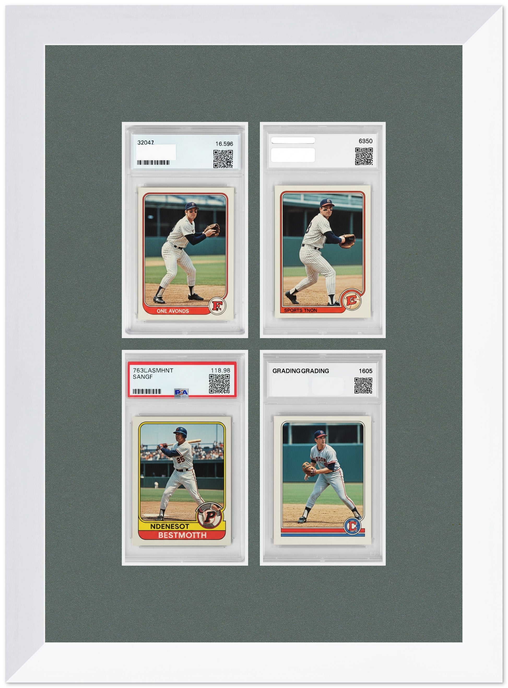 PSA AGS Graded Card Frame with Dark Gray Mat (Style 6) - corner and profile view