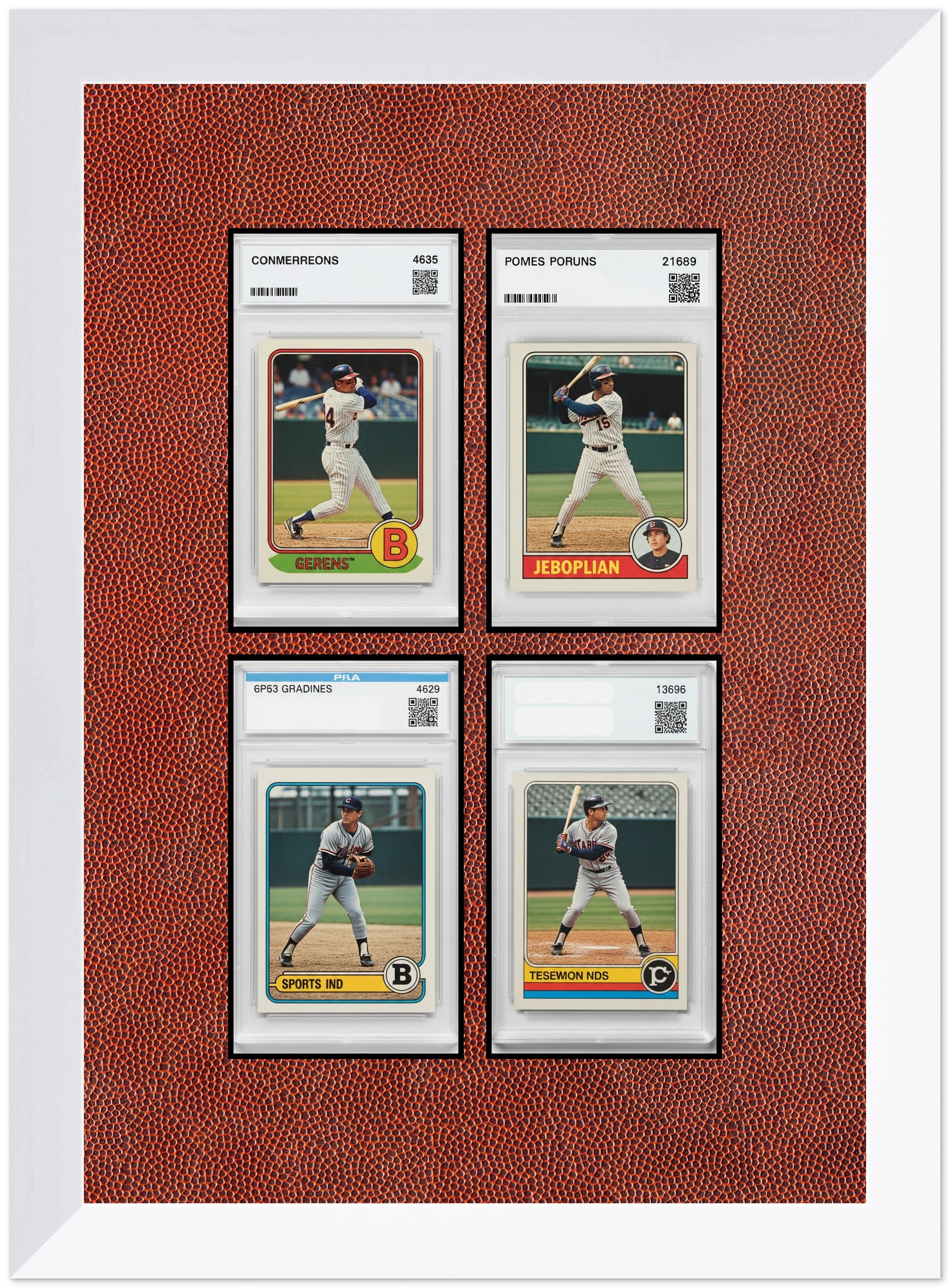 PSA AGS Graded Card Frame with Football Texture Mat (Style 7) - corner and profile view