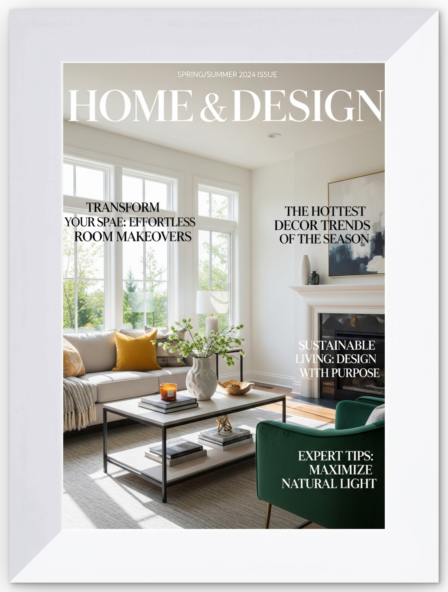 Magazine Keepsake Frame (Style 7) - corner and profile view