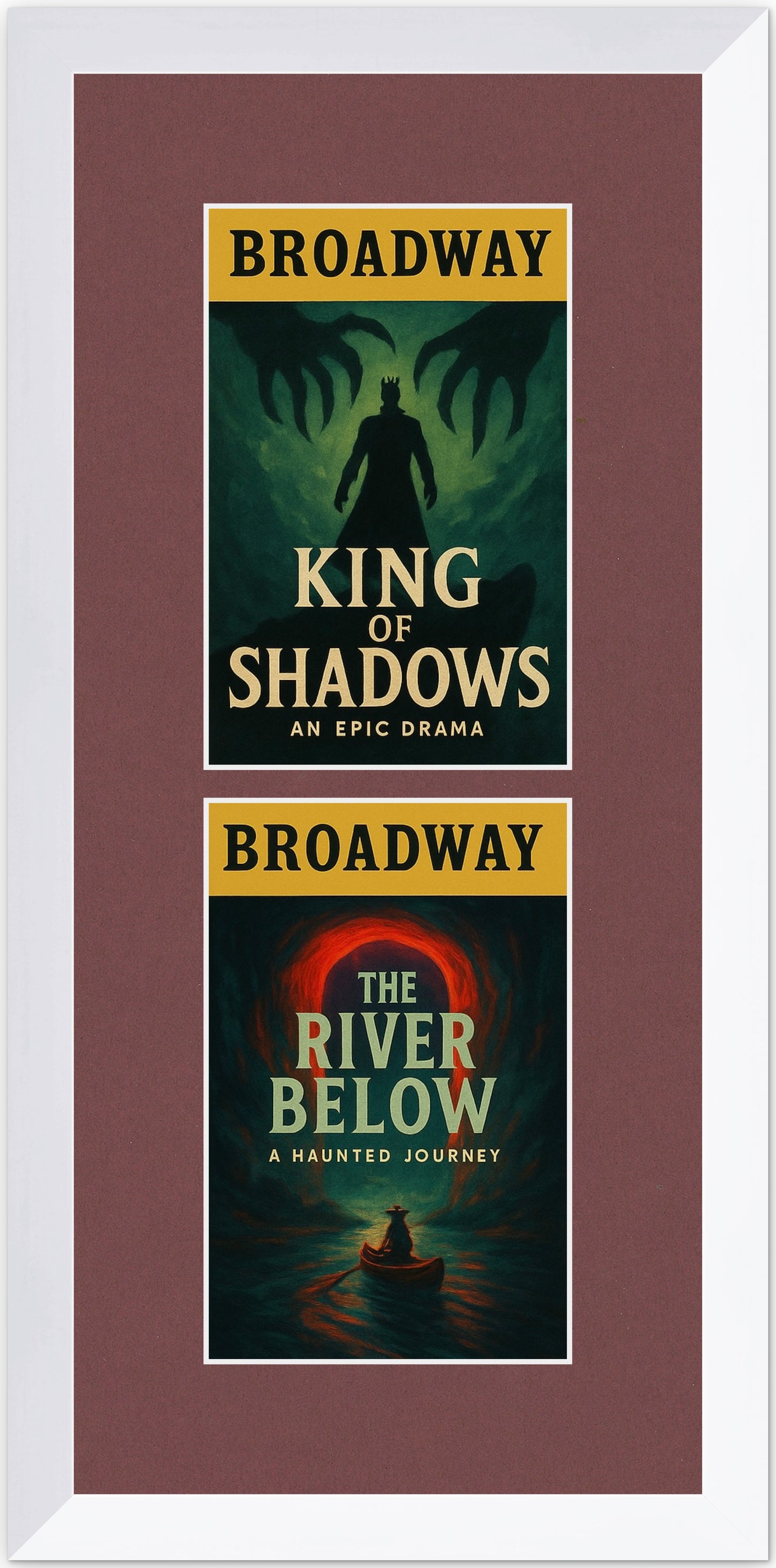 Three Playbill Keepsake Frame (Style 7) - corner and profile view