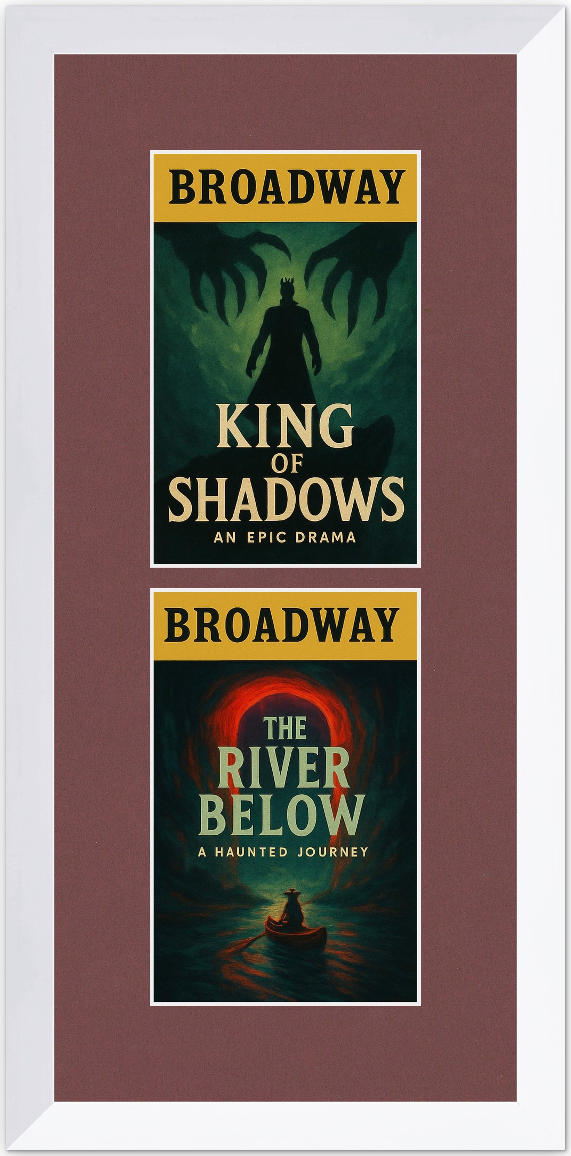 Three Playbill Keepsake Frame (Style 7) - corner and profile view