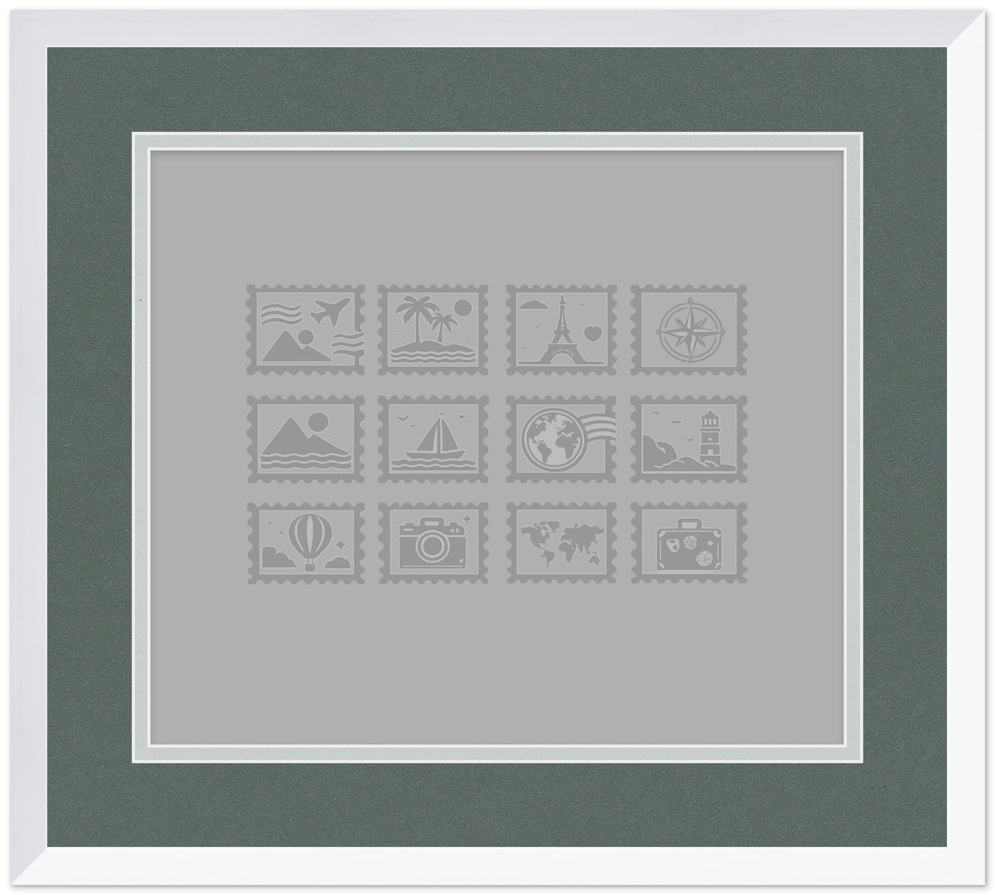 Genuine Hardwood Stamp Collection Shadowbox Postage Stamp Frame (Style 7) - corner and profile view