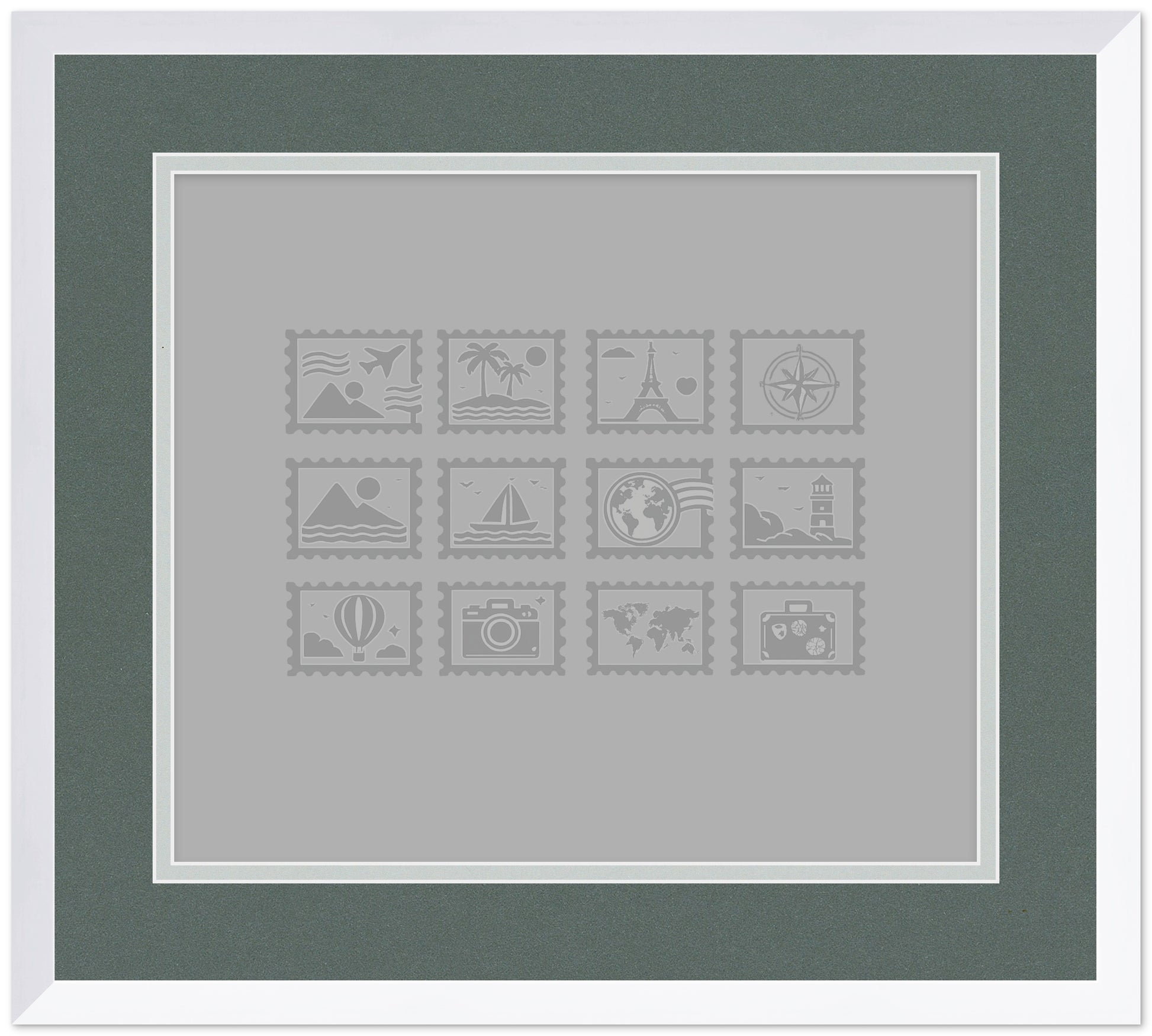 Genuine Hardwood Stamp Collection Shadowbox Postage Stamp Frame (Style 7) - corner and profile view