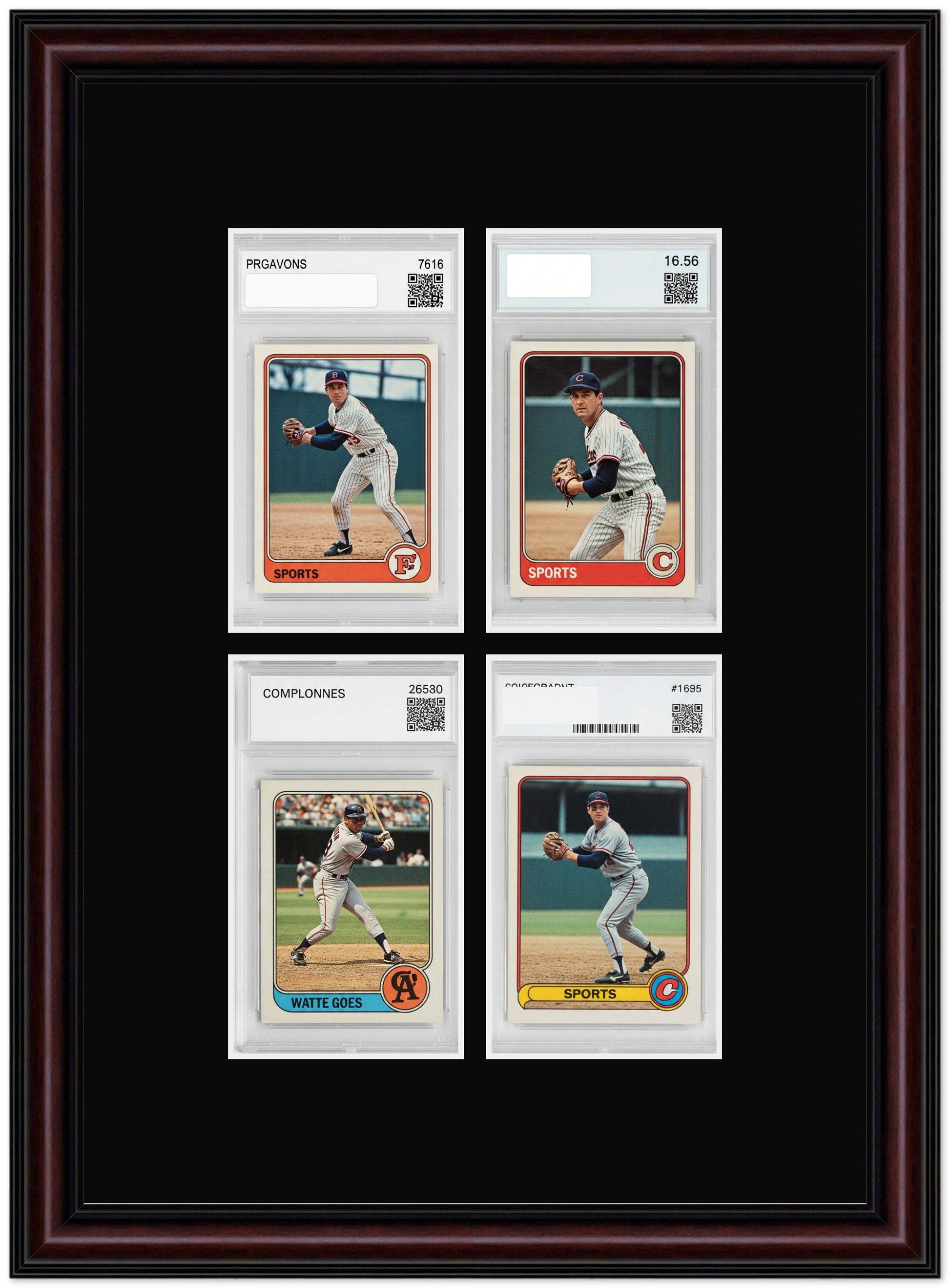 PSA AGS Graded Card Frame with Black Mat (Style 8) - corner and profile view