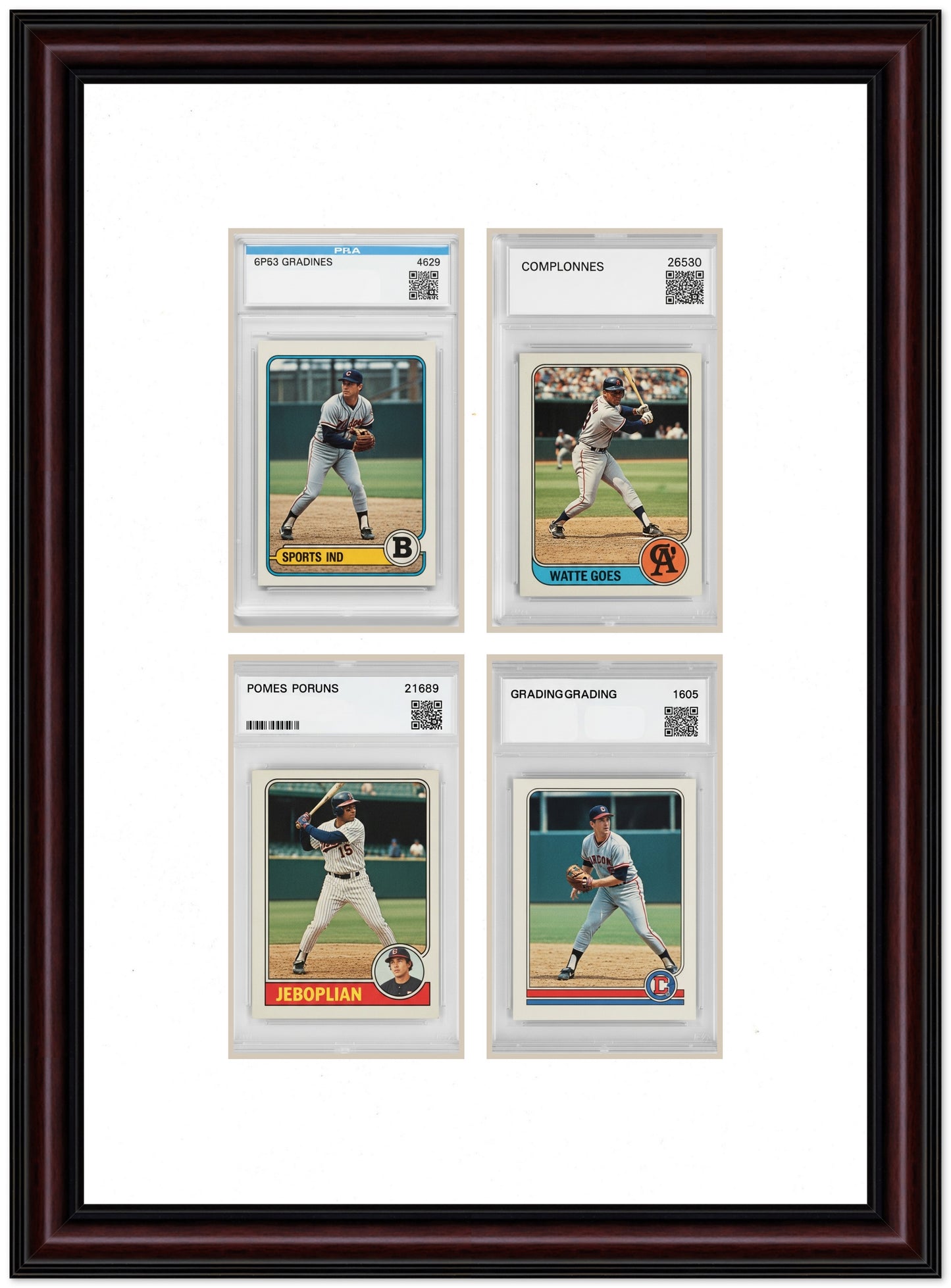 PSA AGS Graded Card Frame with White Mat (Style 8) - corner and profile view