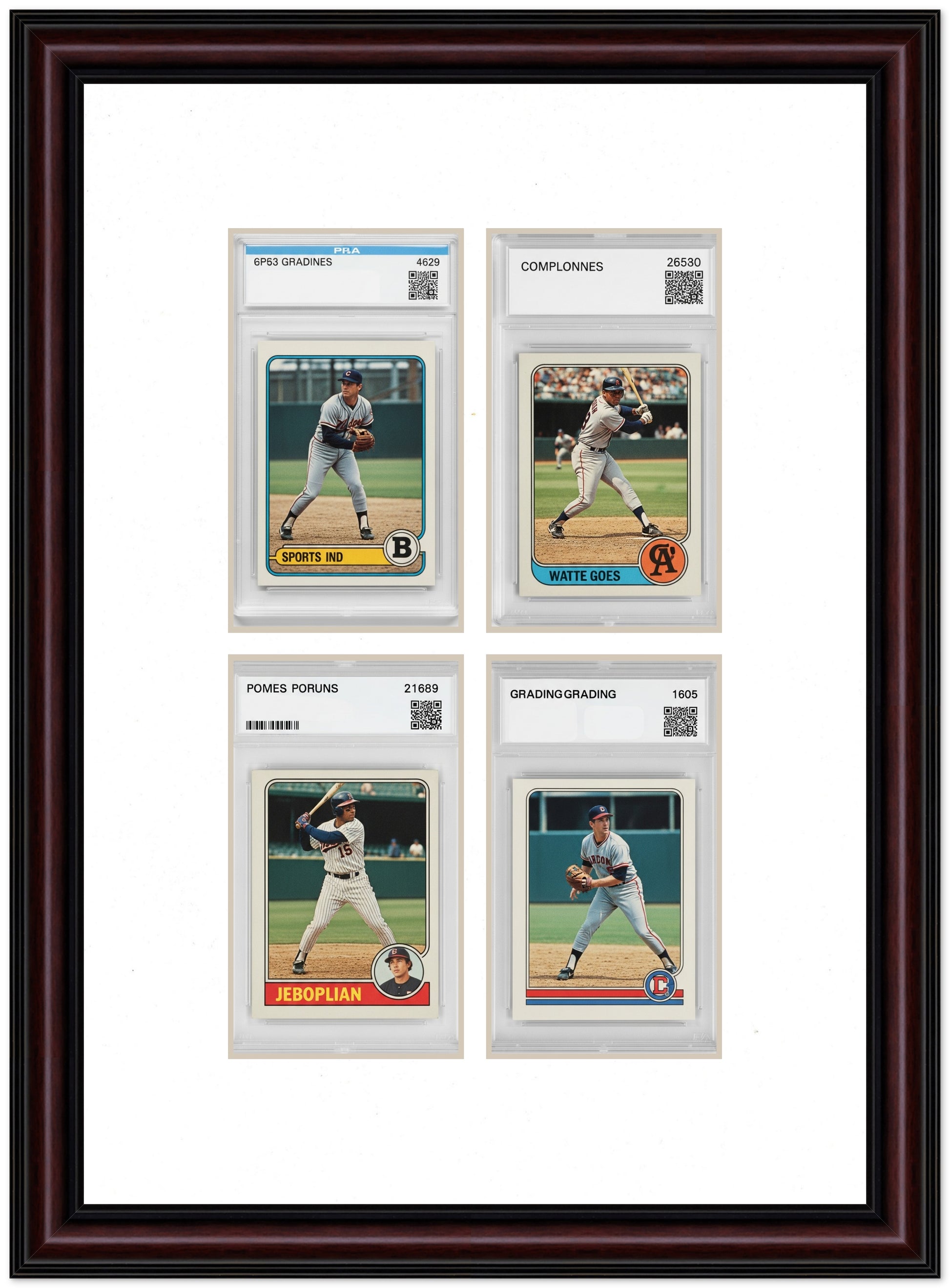 PSA AGS Graded Card Frame with White Mat (Style 8) - corner and profile view