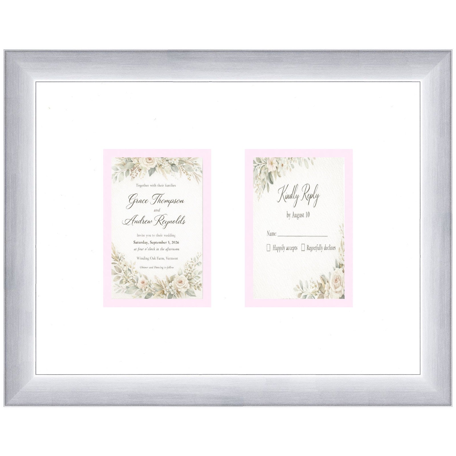 Treasured Square Invitation and Photo Keepsake Frame (Style 12) - corner and profile view