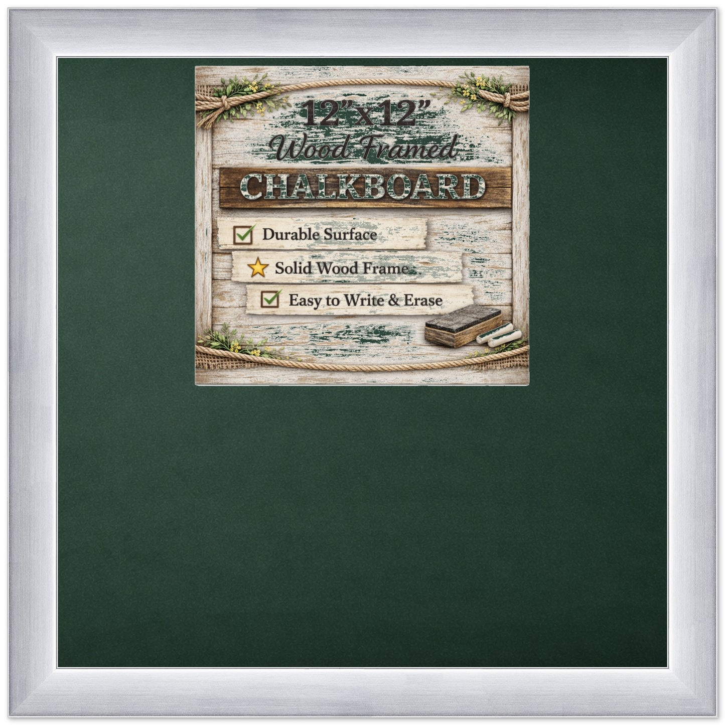 Chalkboard with Frame (Style 13) - corner and profile view