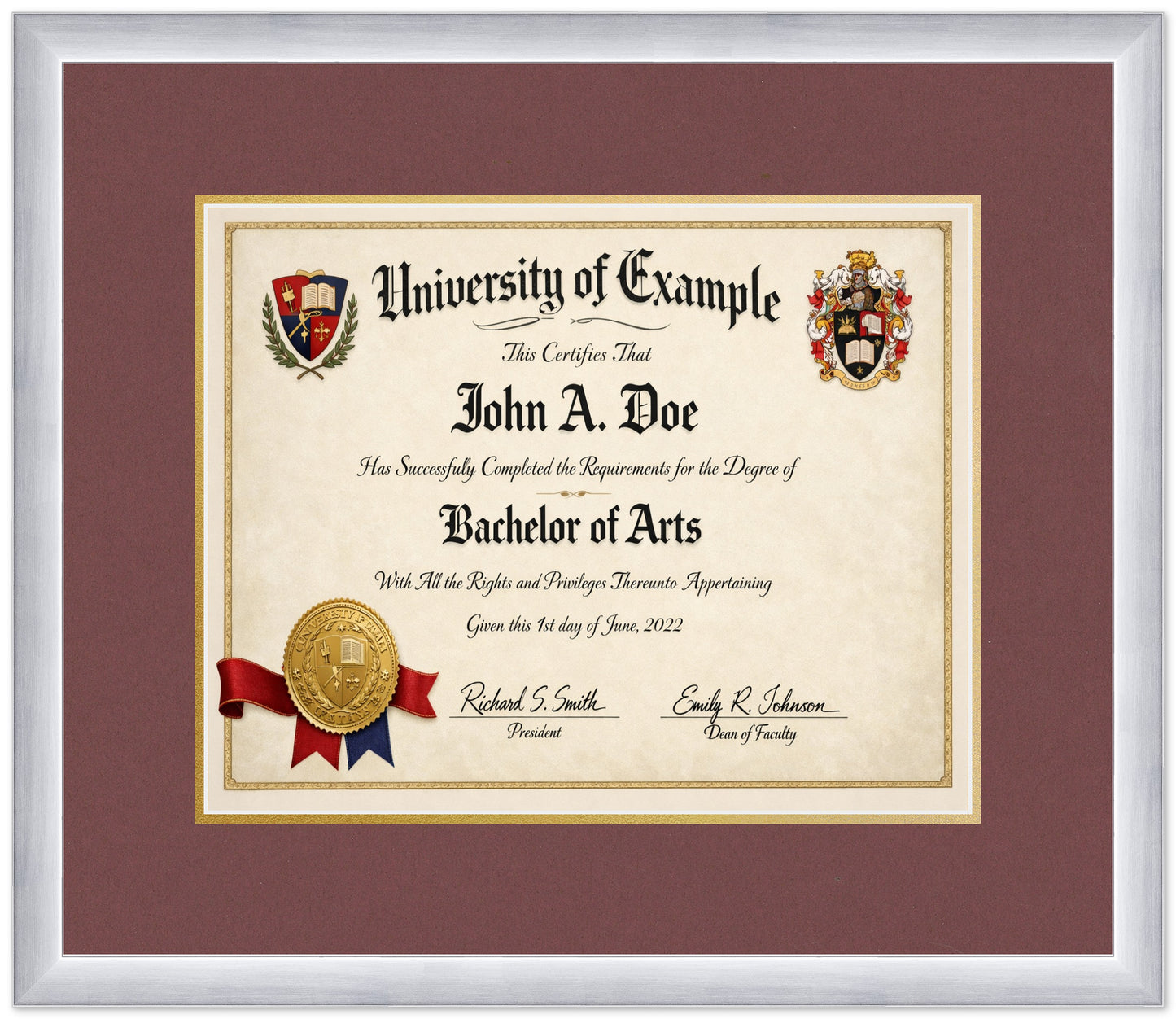 Diploma Military Frame (Style 10) - corner and profile view