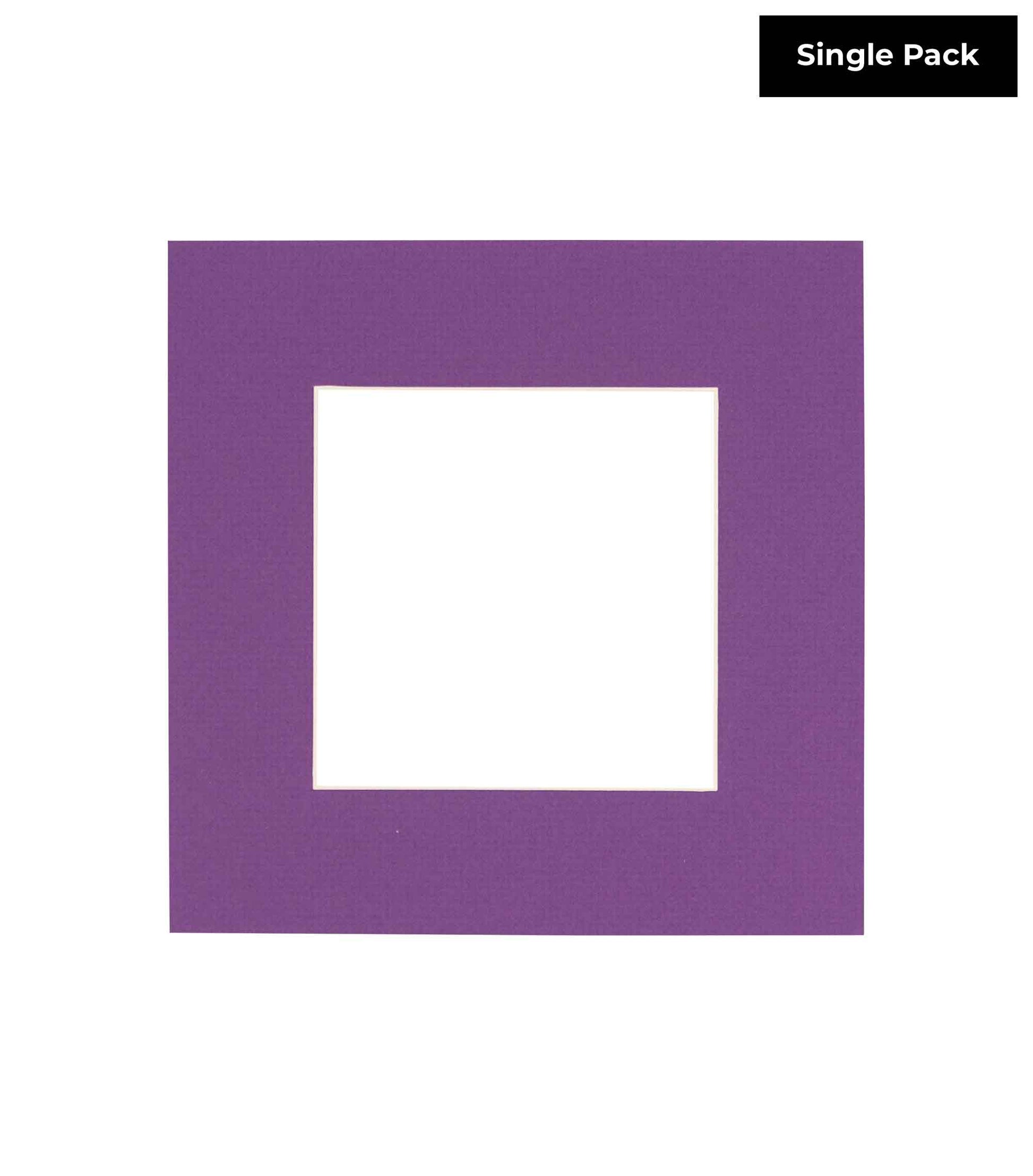 Country Art House 11x14 Precut Picture Frame Mats, White Core Bevel Cut, Acid Free 4-Ply Mat Board Fits 8x10 Photos, Professional Photo Mat Inserts for Frames & Gallery Wall, Dark Purple, Pack of 10