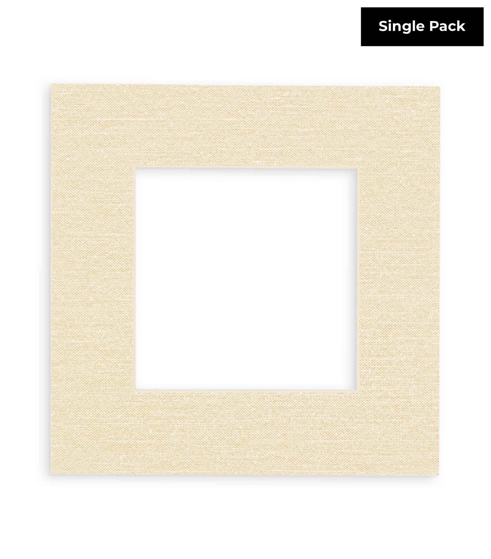 Linen Acid Free 11x14 Picture Frame Mats with White Core Bevel Cut for 8.5x11 Pictures - Fits 11x14 Frame - Pack of 100 Mats - With Bags & Backings - corner and profile view