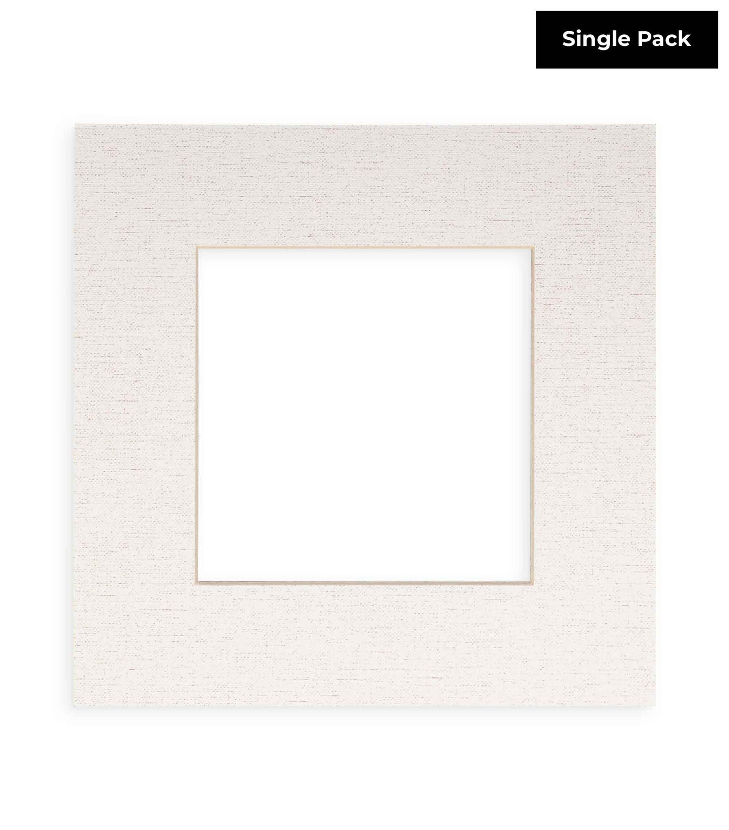 White Linen Canvas Acid Free 10x10 Circle Picture Frame Mat with White Core Bevel Cut for 6x6 Pictures - Fits 10x10 Frame - Pack of 1 Matboard Show Kit With Acid Free Backing & Clear Bag