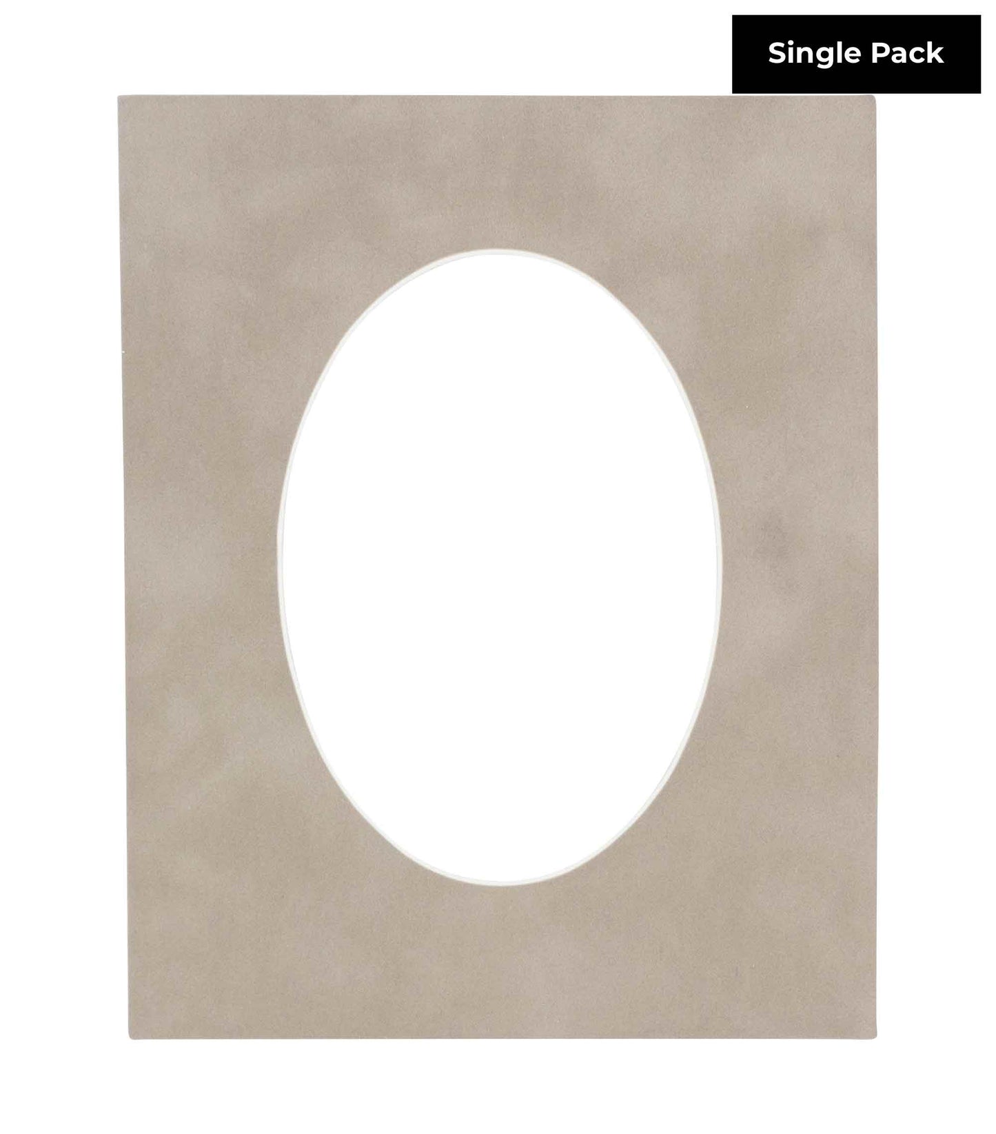 Smoke Suede Acid Free 16x16 Picture Frame Mats with White Core Bevel Cut for 12x12 Pictures - Fits 16x16 Frame - Pack of 100 Mats - With Bags & Backings - corner and profile view