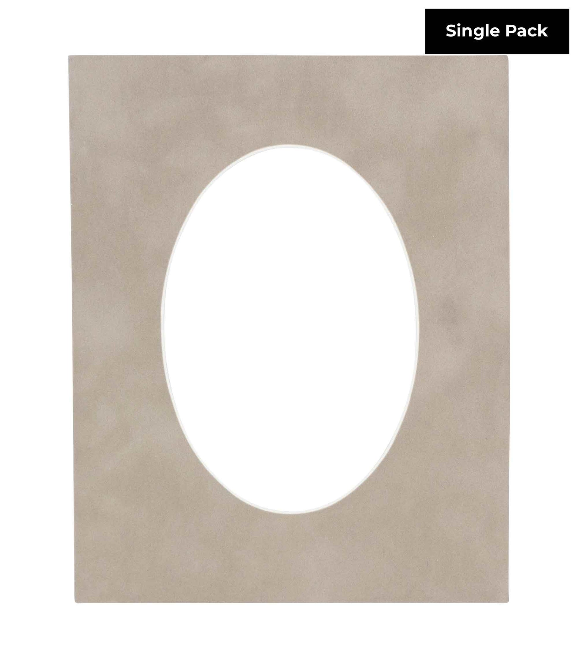 Smoke Suede Acid Free 16x16 Picture Frame Mats with White Core Bevel Cut for 12x12 Pictures - Fits 16x16 Frame - Pack of 100 Mats - With Bags & Backings - corner and profile view
