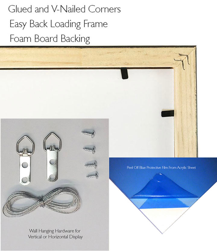 Puzzle Display Frame - back and hardware