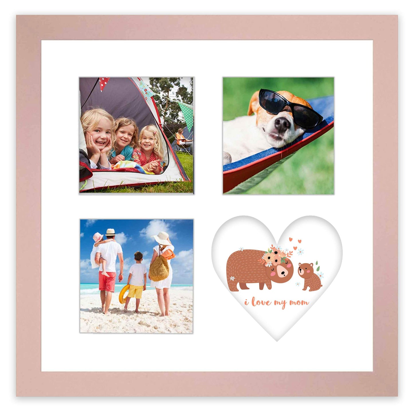 Wood Collage Frame - corner and profile view