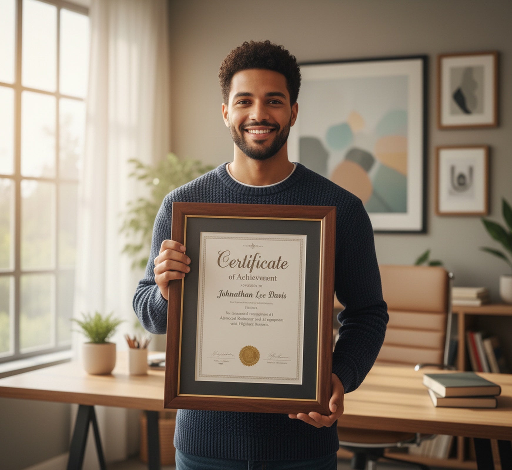 Diploma and Tassel Military Frame (Style 1) - angle view