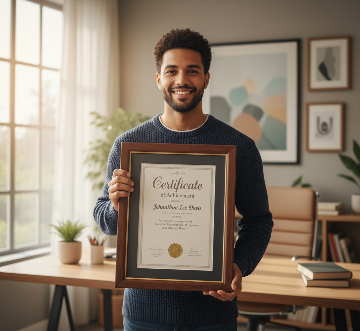 Diploma Military Frame (Style 9) - angle view