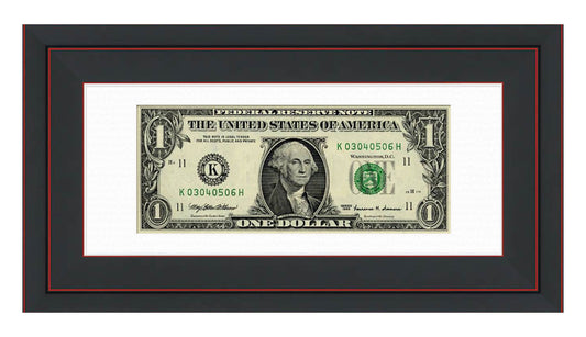 Dollar Bill Currency Frame (Style 4) - corner and profile view