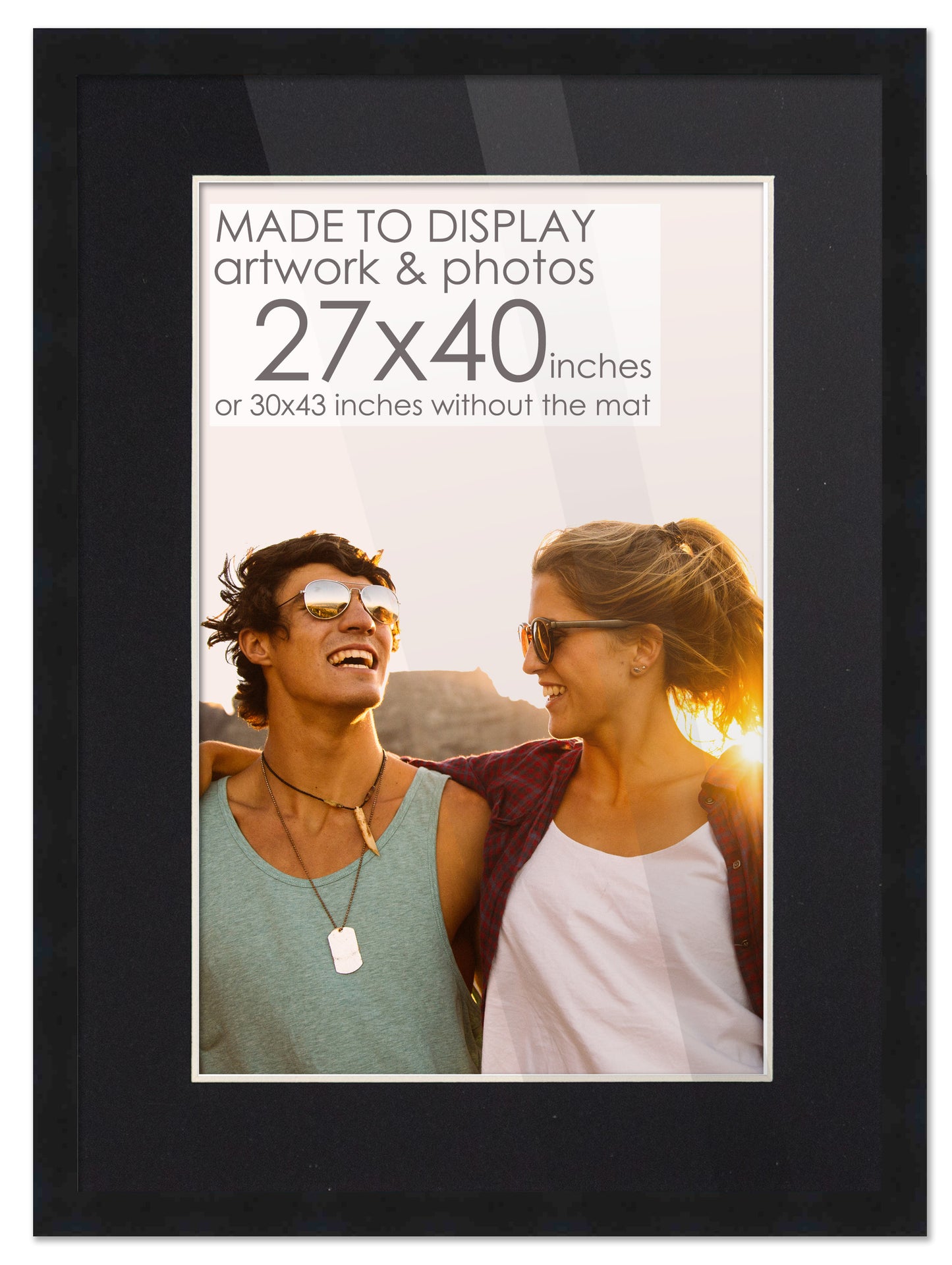 Black Movie Poster Frame (Style 4) - corner and profile view