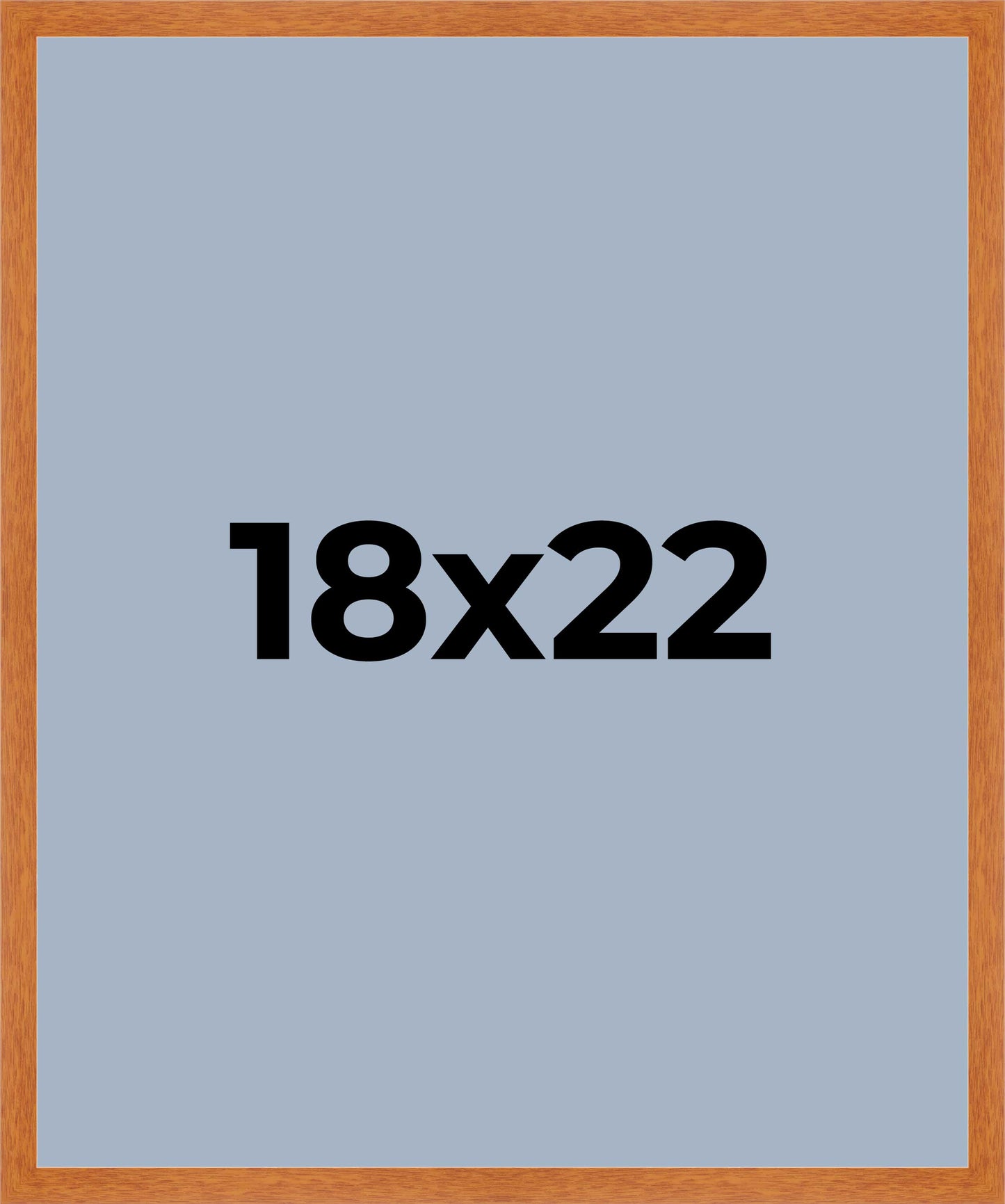 Honey Pecan Wood Shadow Box Magazine Frame with Blue Mat - corner and profile view