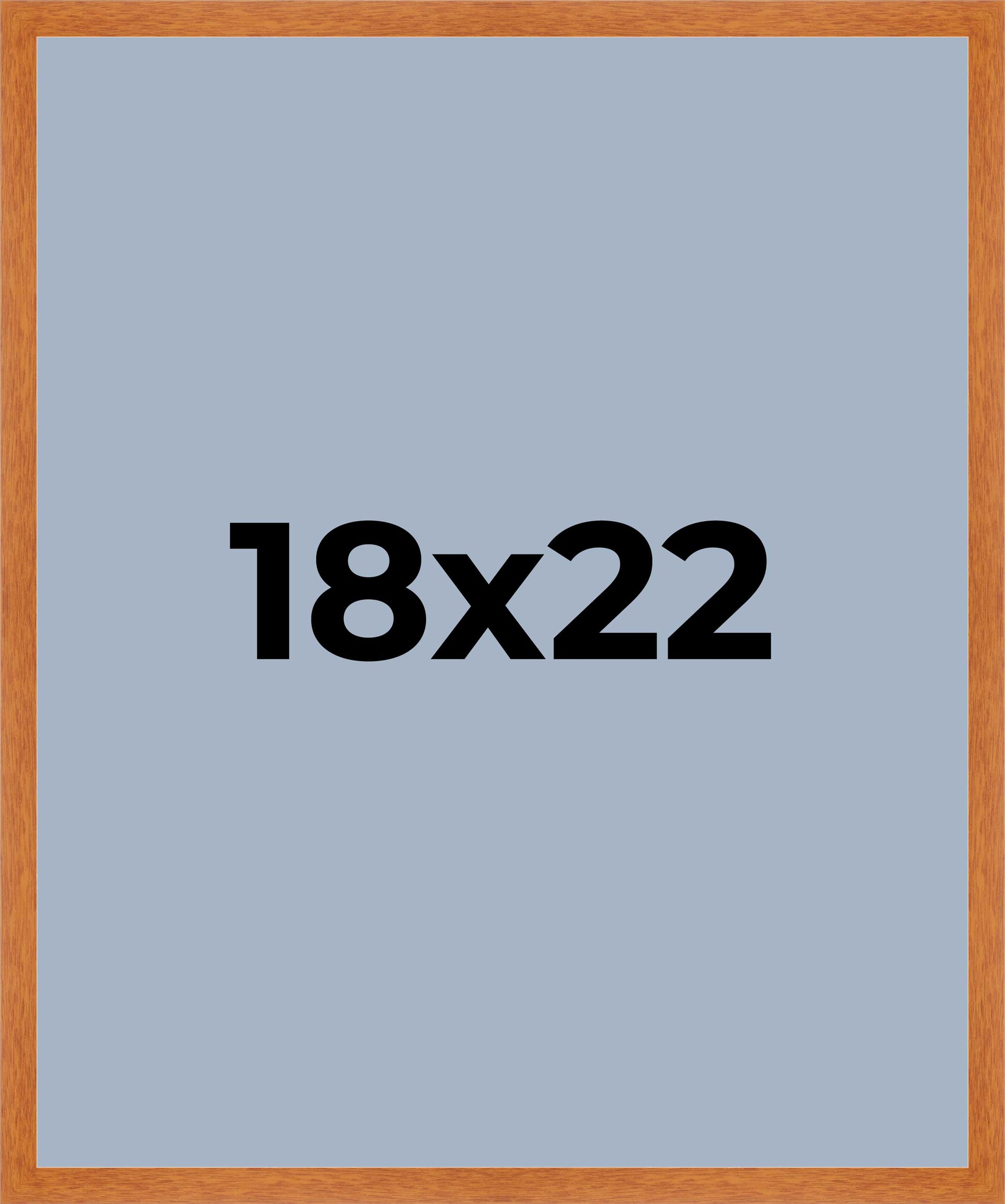 Honey Pecan Wood Shadow Box Magazine Frame with Blue Mat - corner and profile view