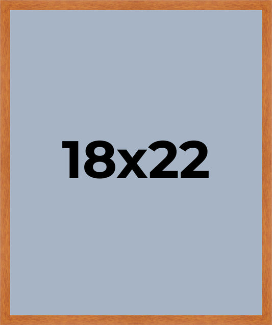 Honey Pecan Wood Shadow Box Magazine Frame with Blue Mat - corner and profile view